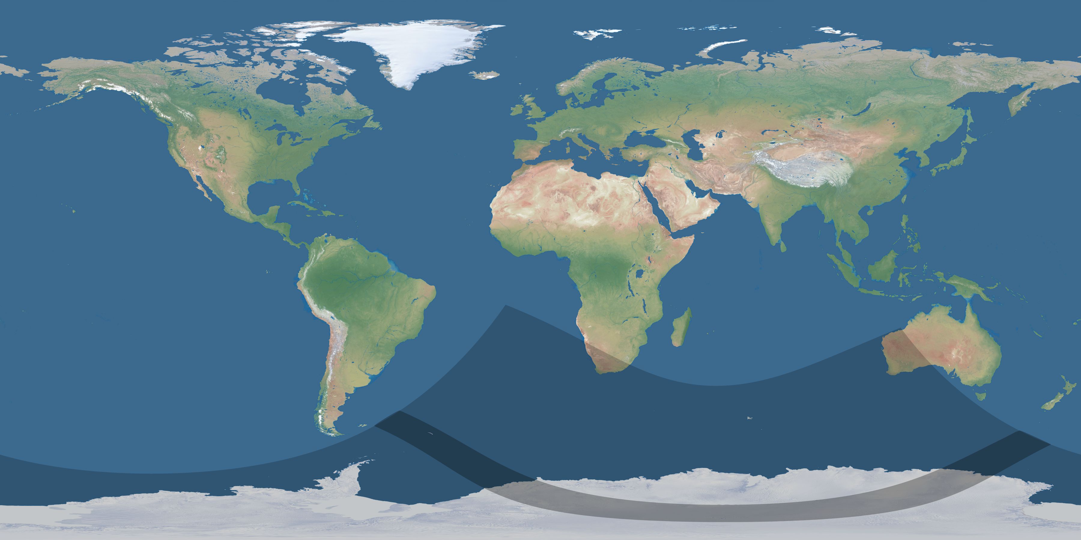 Map of the umbra and penumbra path of the solar eclipse of 11/28/1769