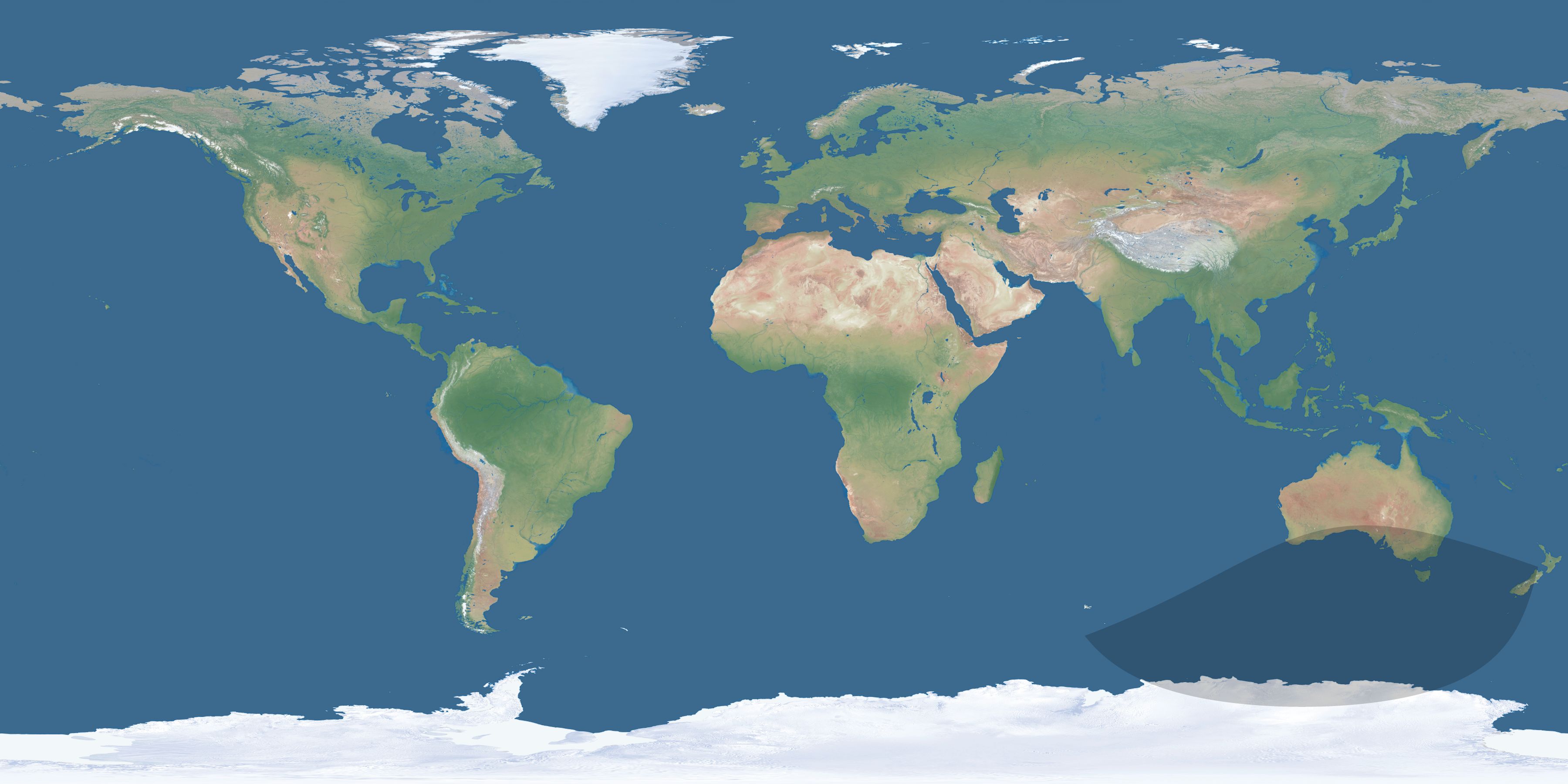 Map of the umbra and penumbra path of the solar eclipse of 05/14/1790