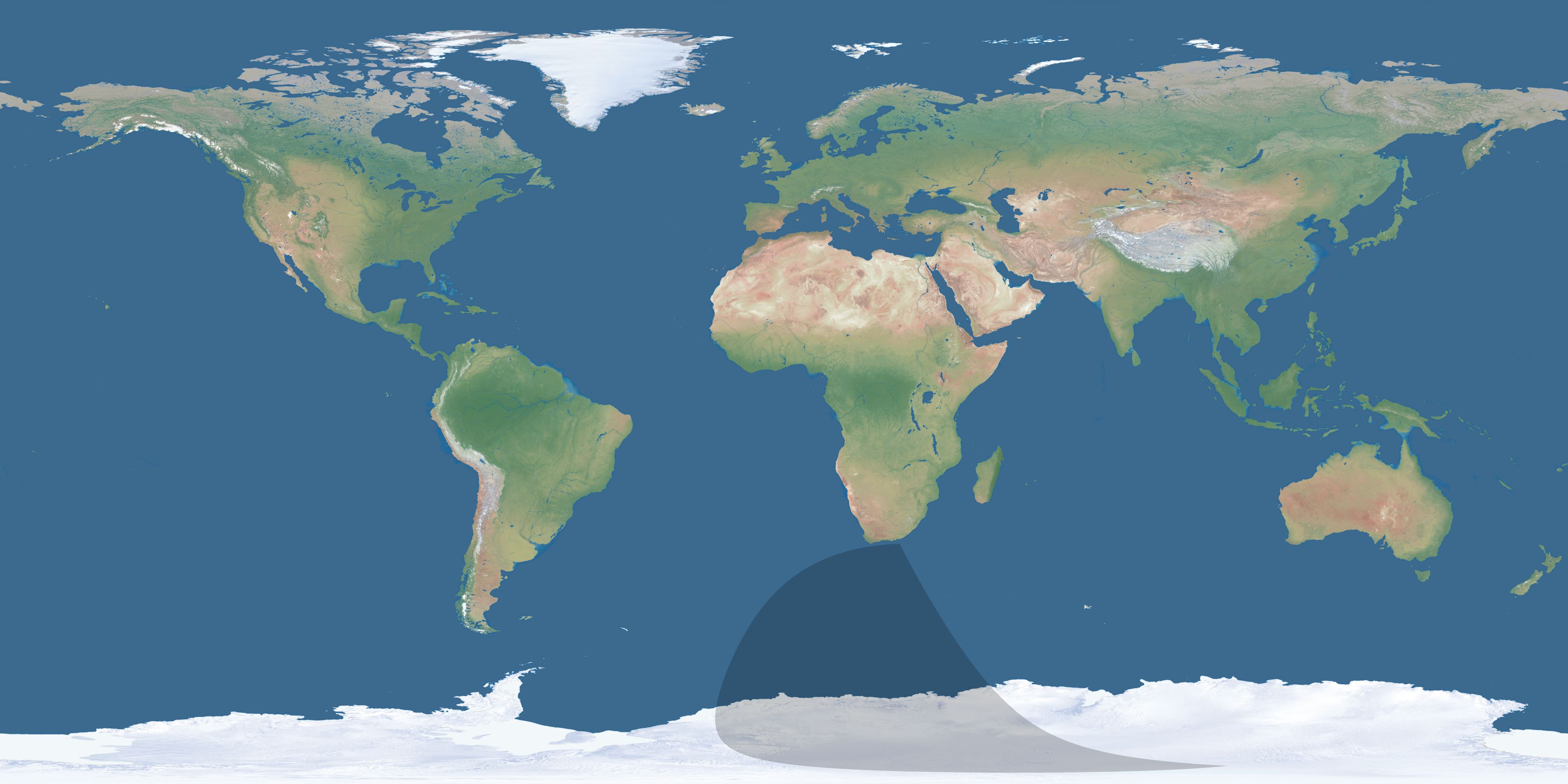 Map of the umbra and penumbra path of the solar eclipse of 03/14/1801