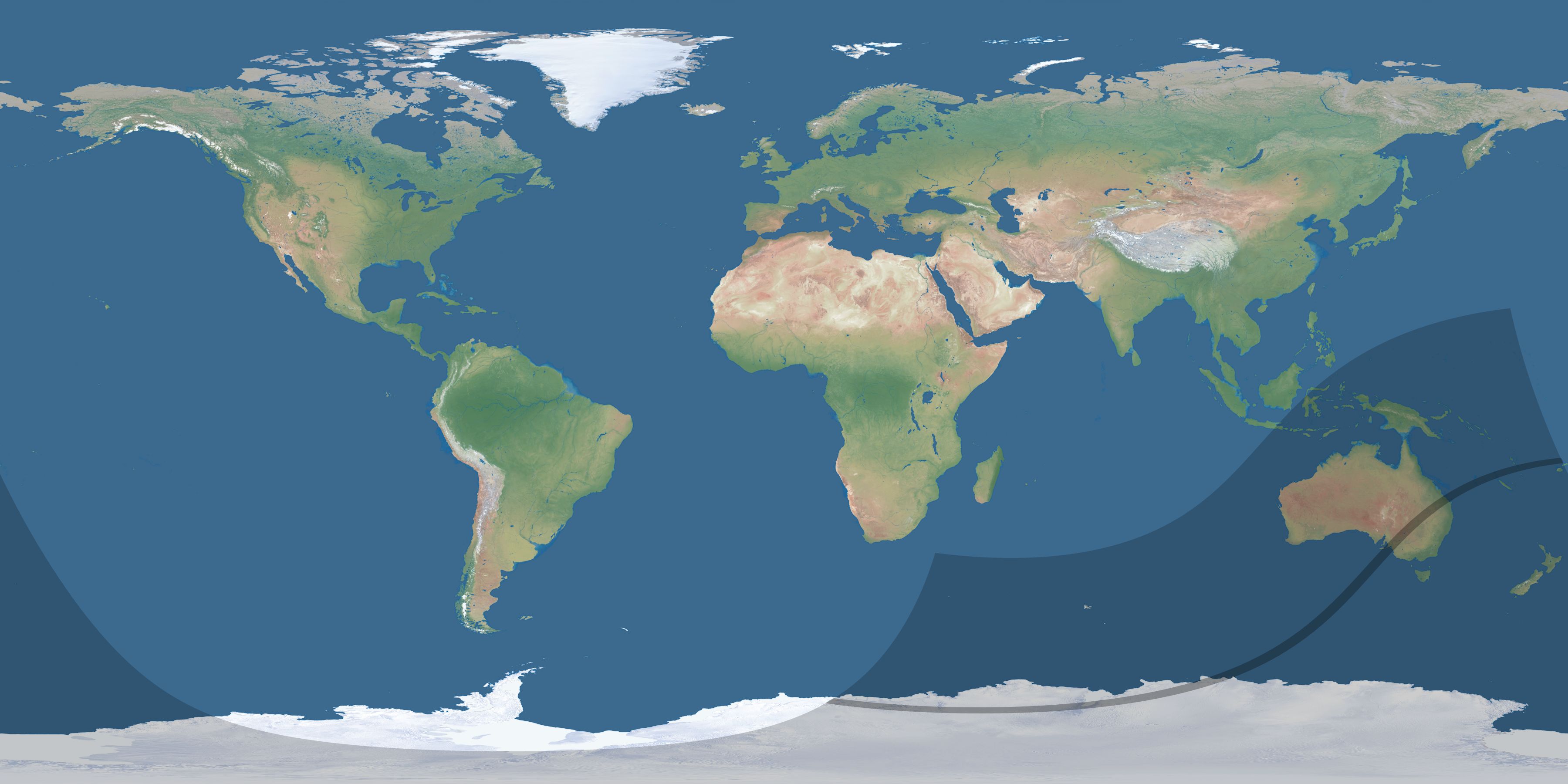 Map of the umbra and penumbra path of the solar eclipse of 03/04/1802