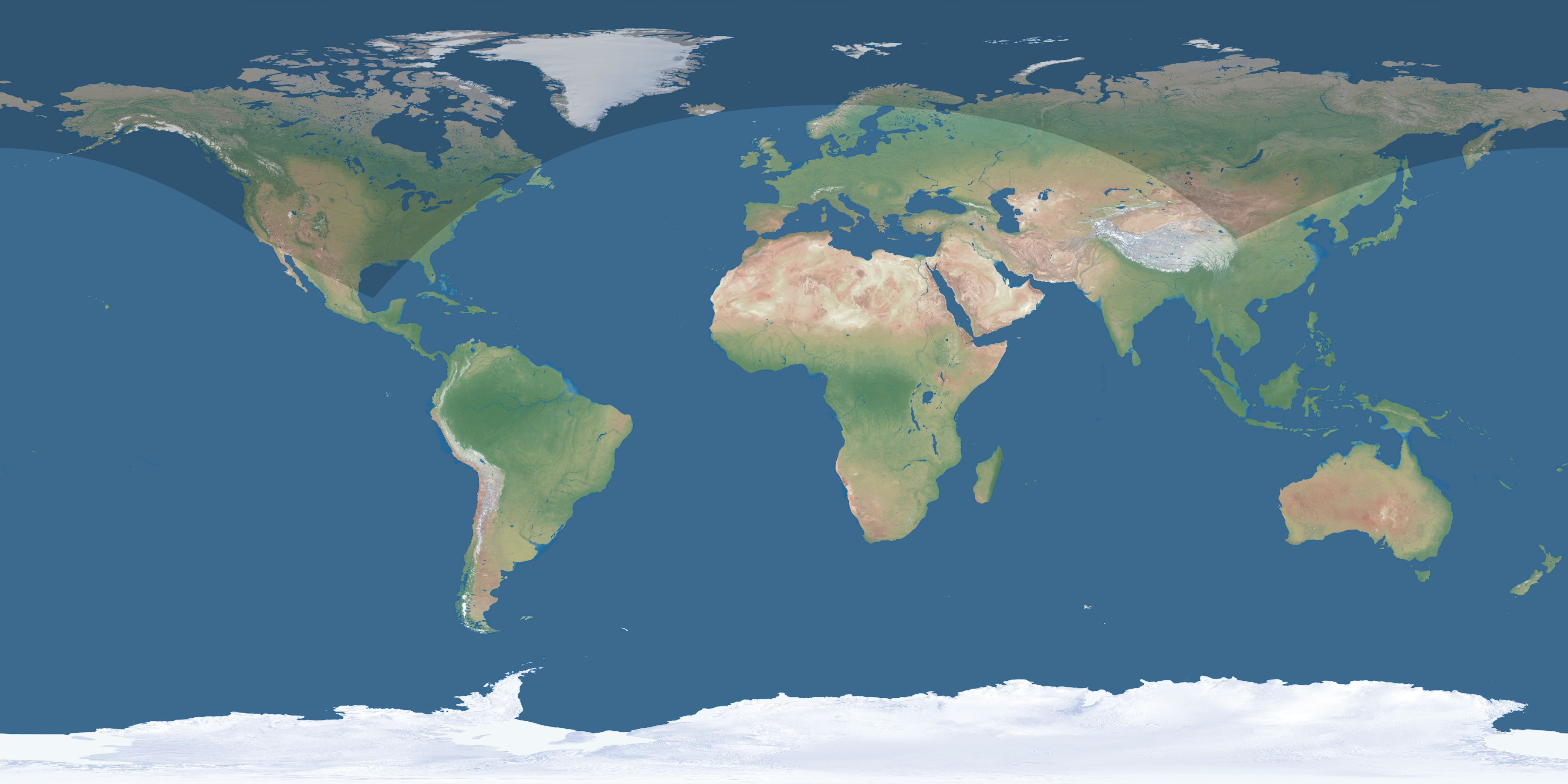 Map of the umbra and penumbra path of the solar eclipse of 06/26/1805