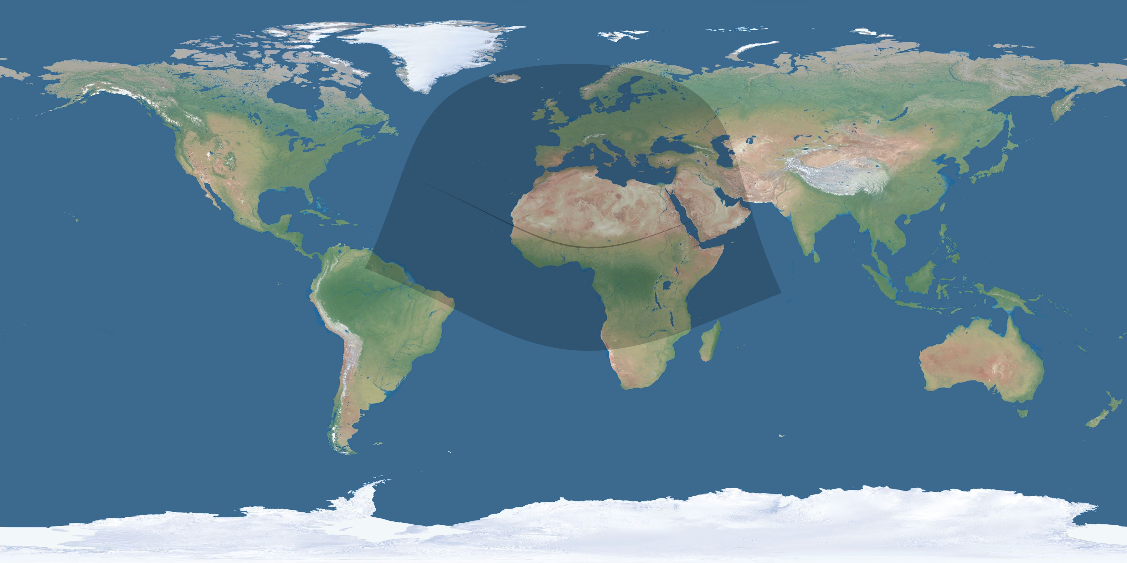 Map of the umbra and penumbra path of the solar eclipse of 11/29/1807