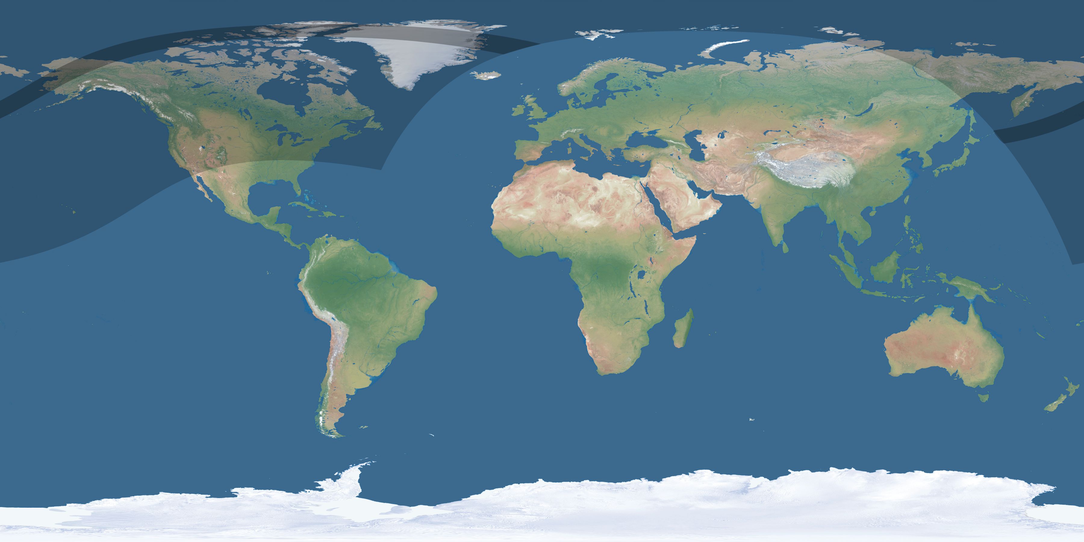 Map of the umbra and penumbra path of the solar eclipse of 04/14/1809