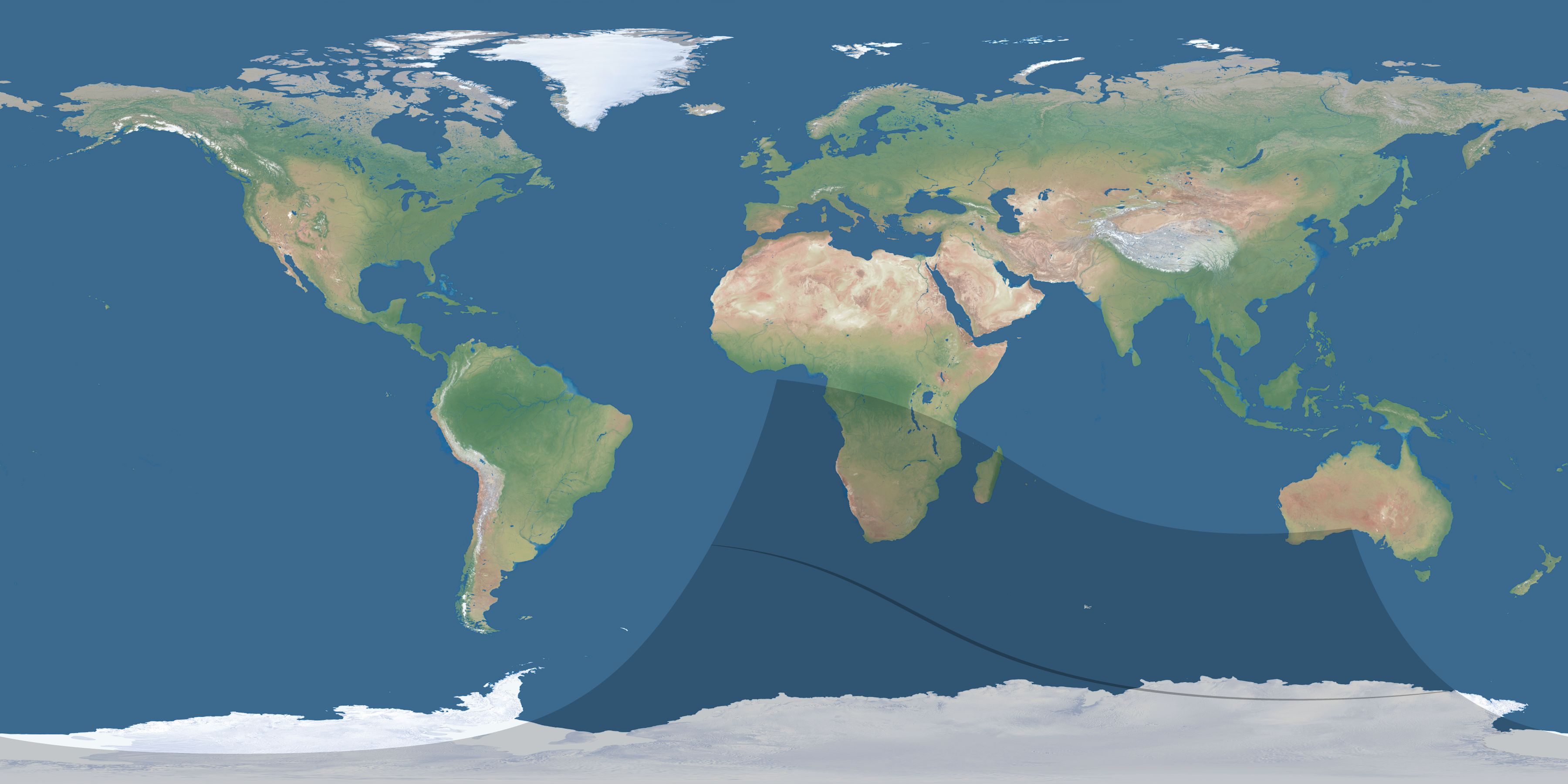Map of the umbra and penumbra path of the solar eclipse of 10/09/1809