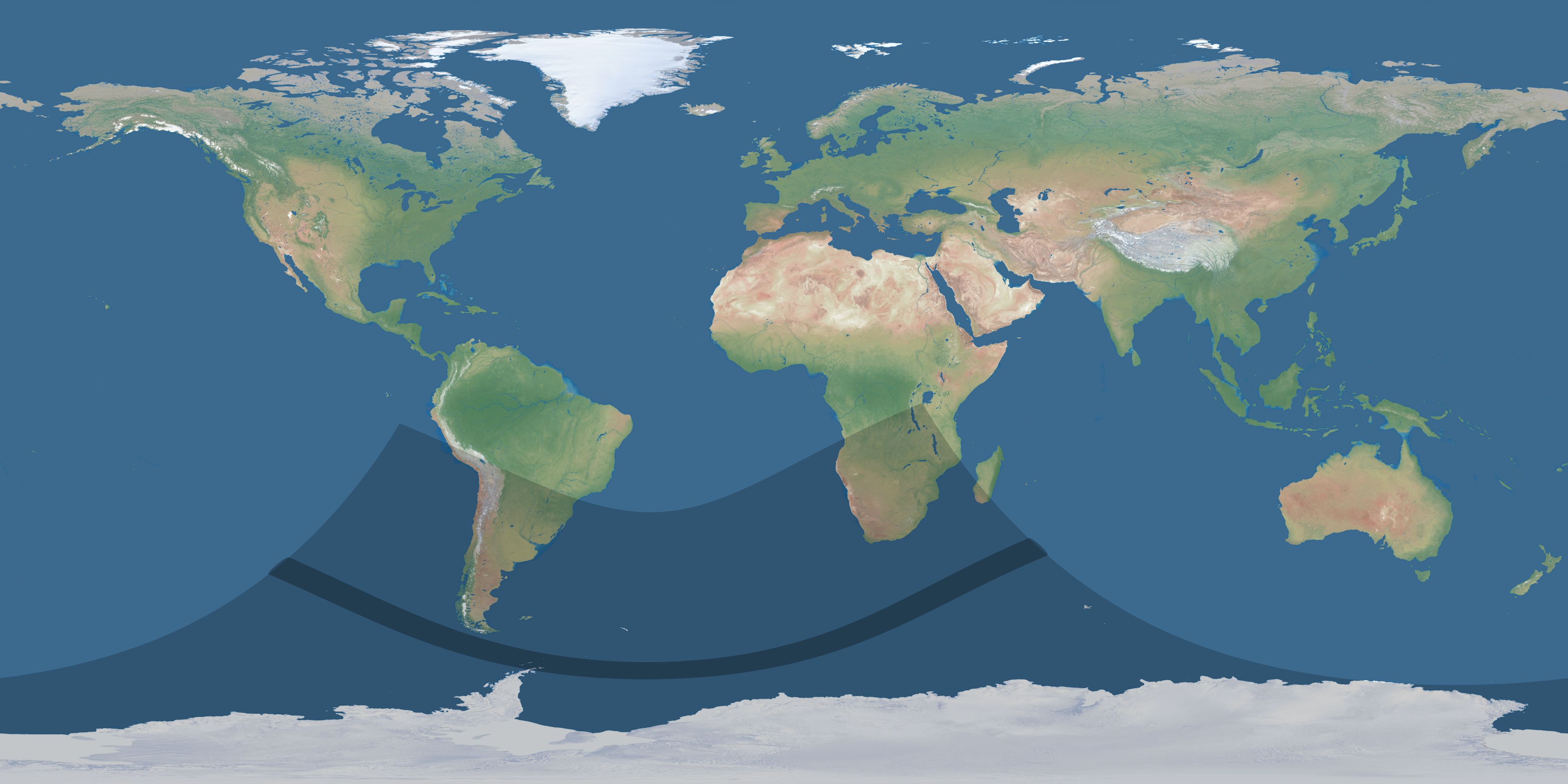 Map of the umbra and penumbra path of the solar eclipse of 01/10/1815