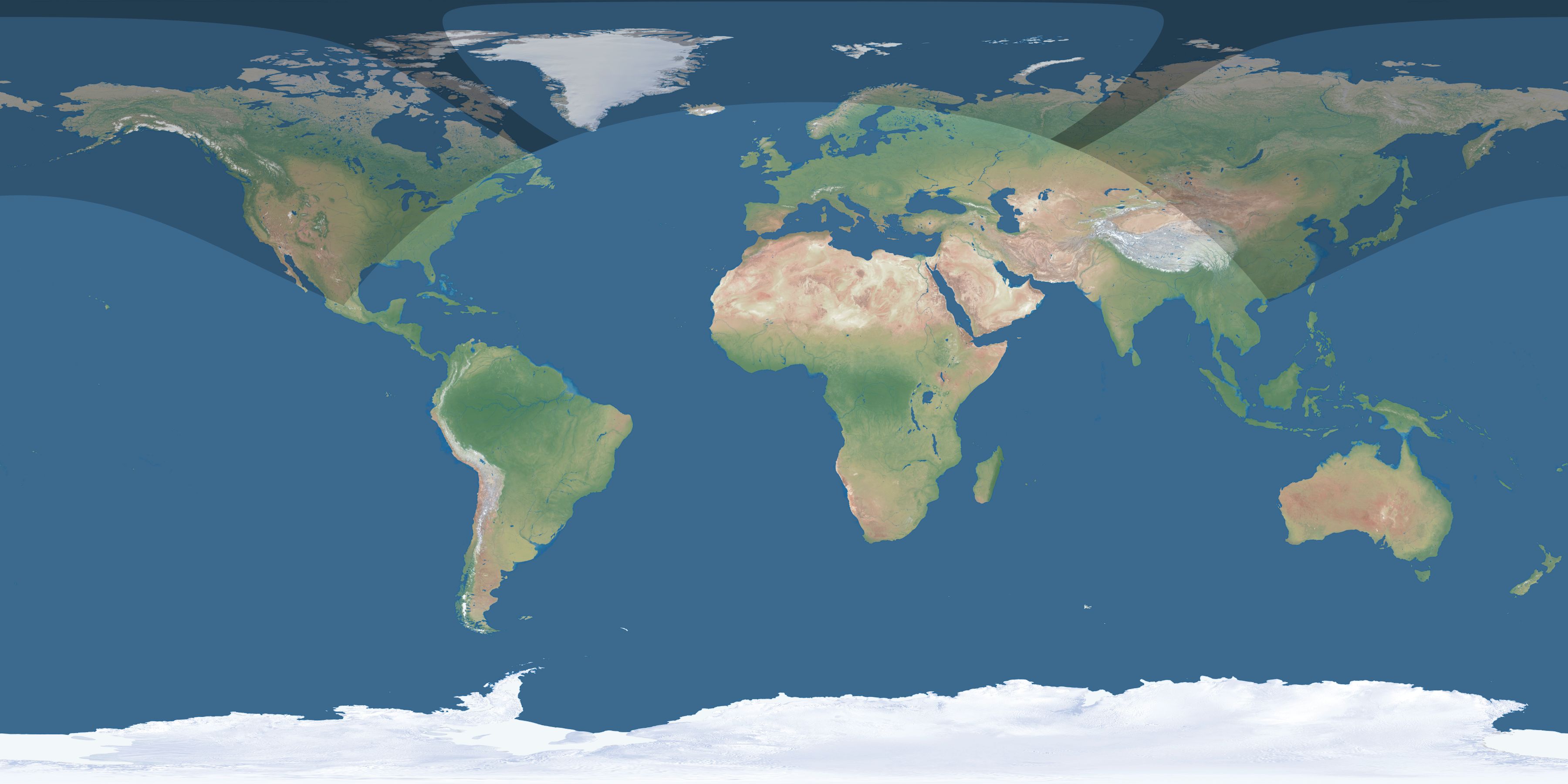 Map of the umbra and penumbra path of the solar eclipse of 07/06/1815