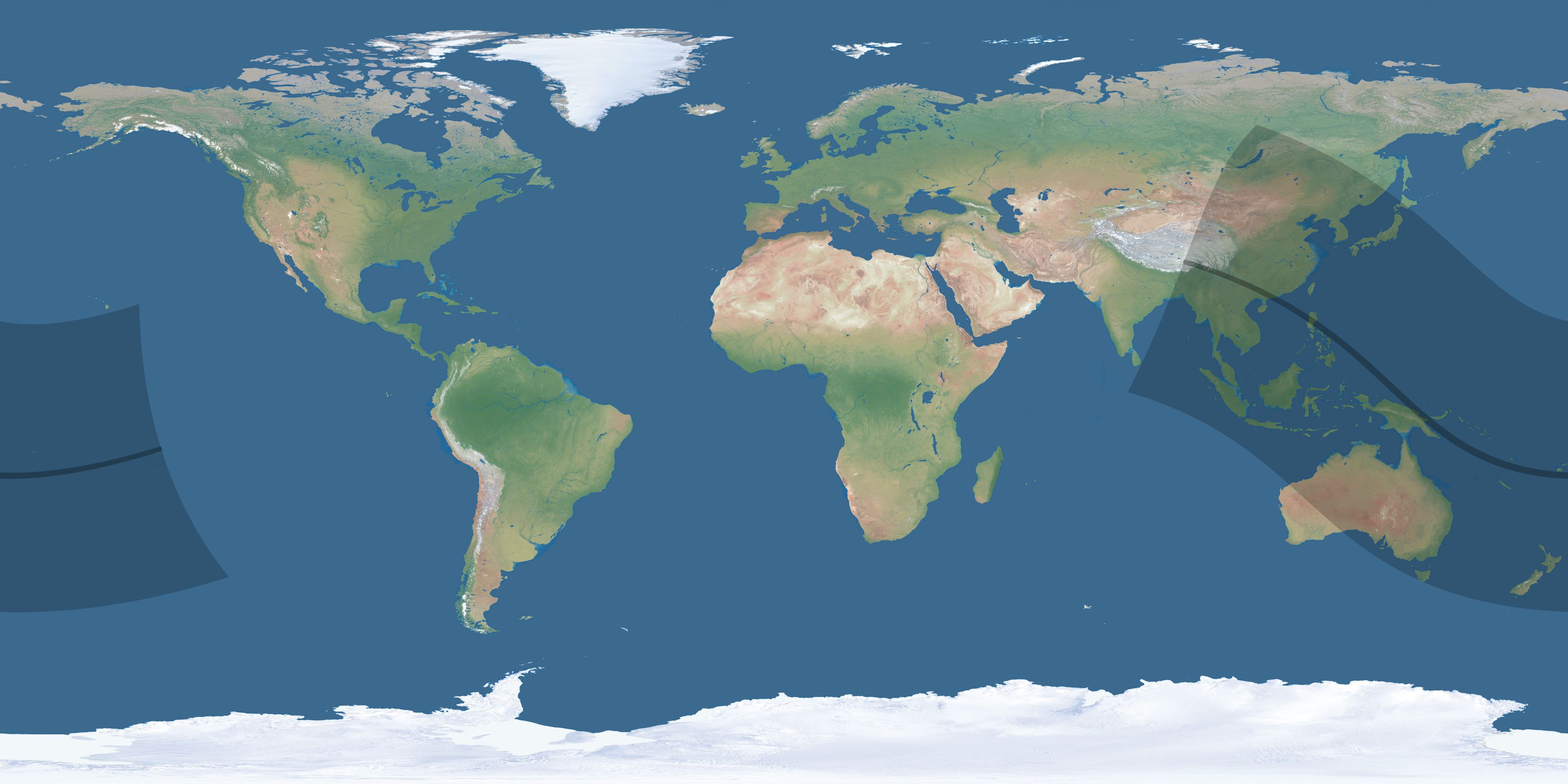 Map of the umbra and penumbra path of the solar eclipse of 11/09/1817