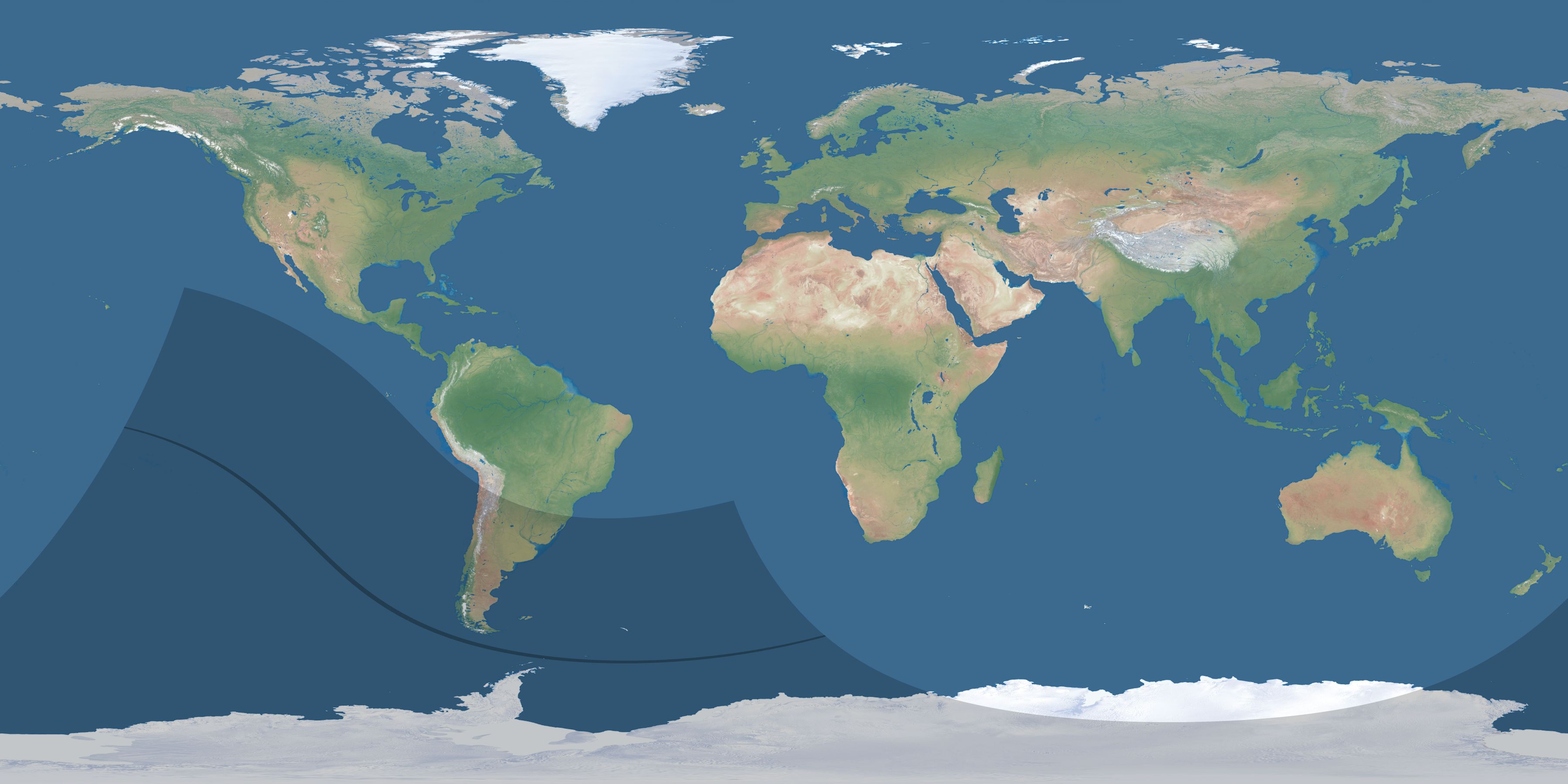 Map of the umbra and penumbra path of the solar eclipse of 10/29/1818