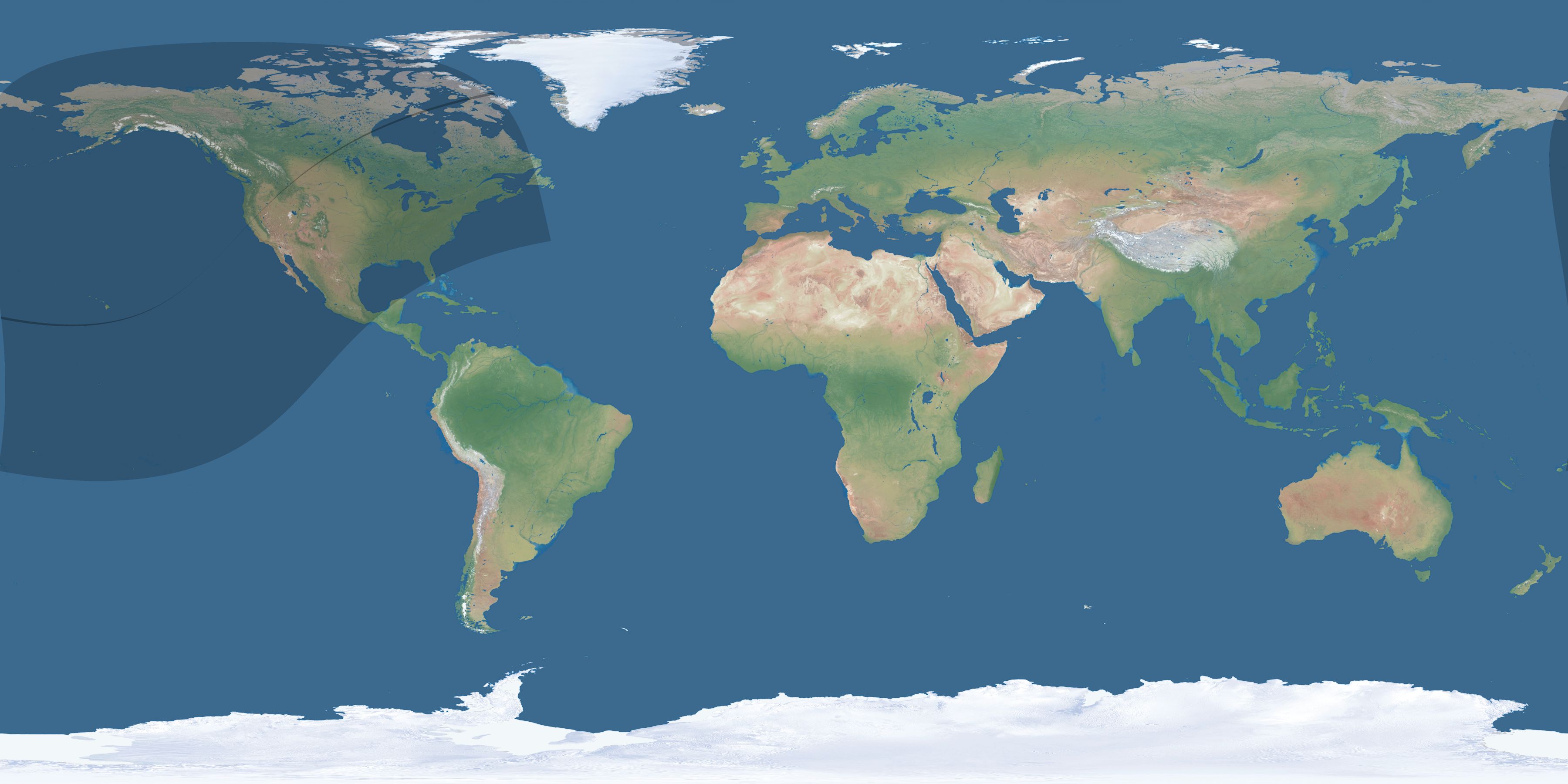 Map of the umbra and penumbra path of the solar eclipse of 02/21/1822