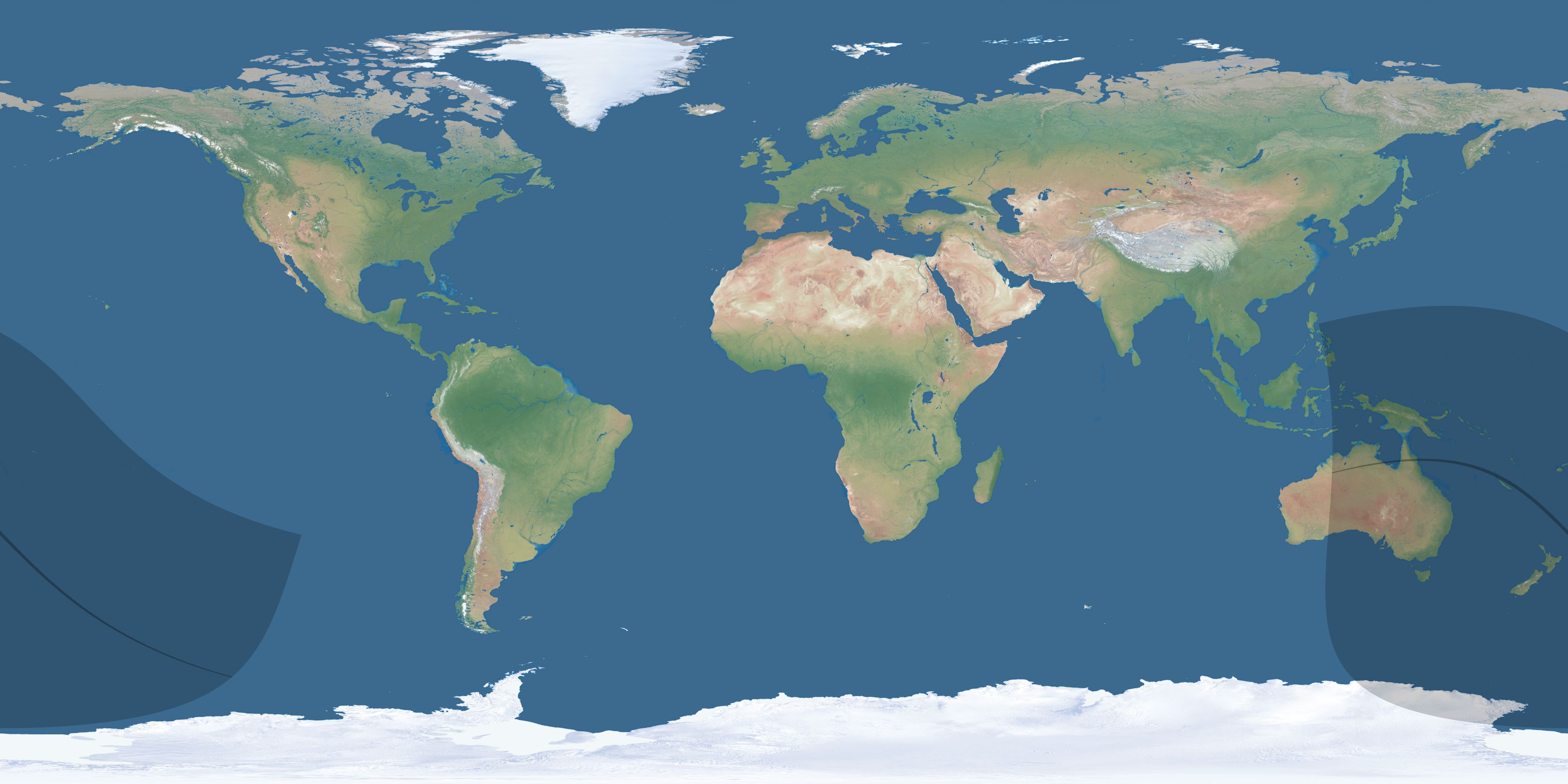 Map of the umbra and penumbra path of the solar eclipse of 08/16/1822