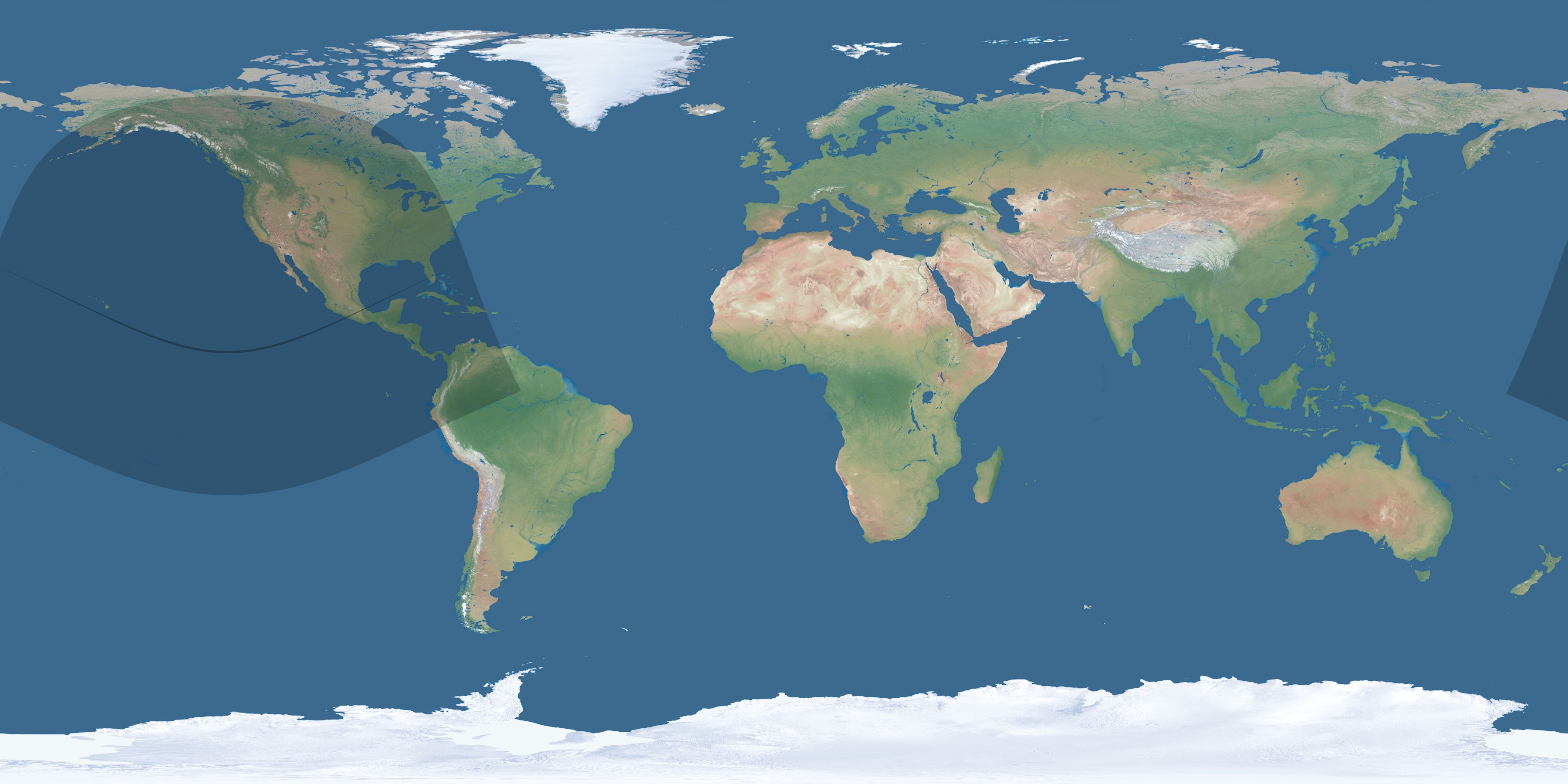 Map of the umbra and penumbra path of the solar eclipse of 12/09/1825