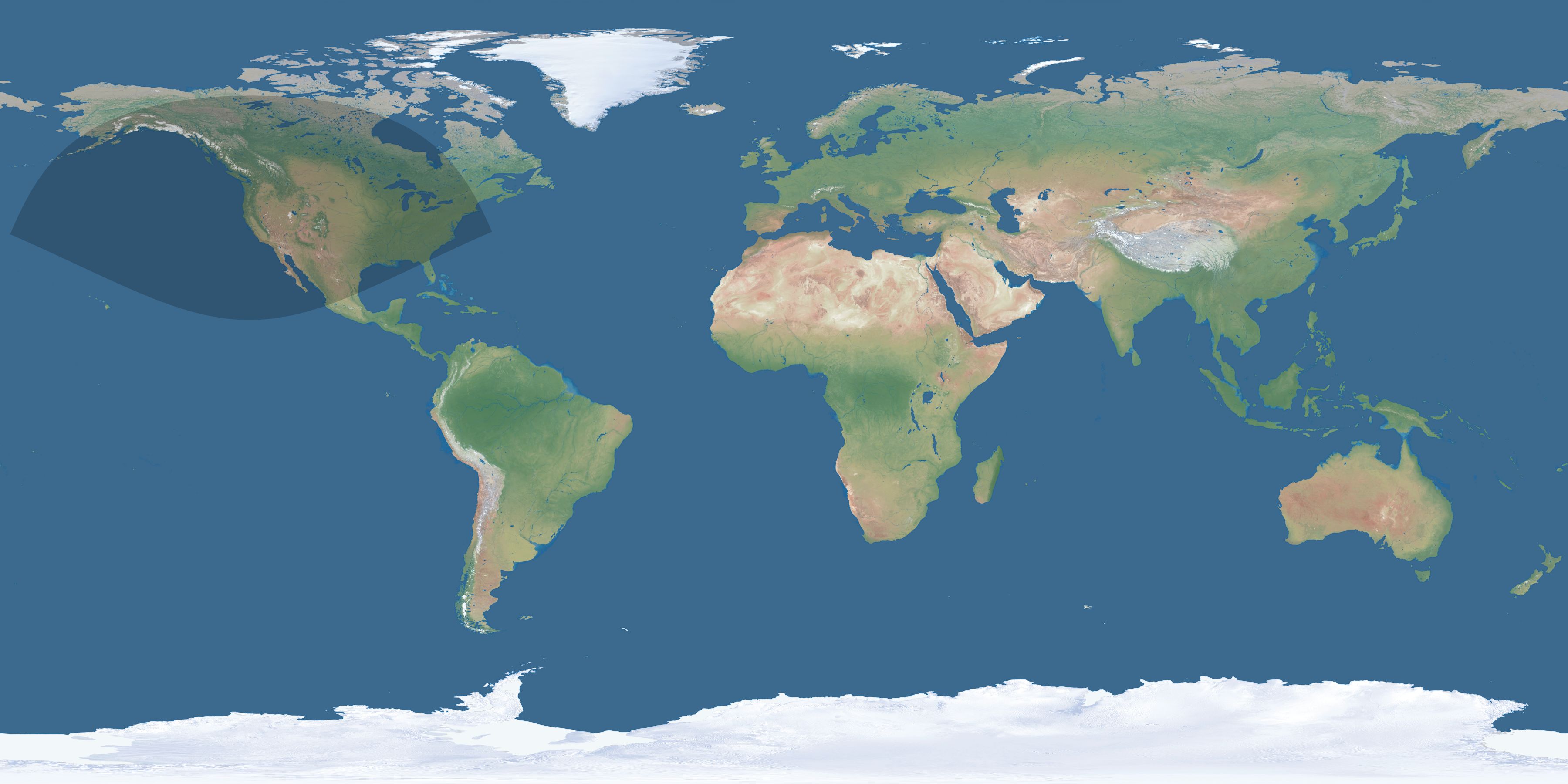 Map of the umbra and penumbra path of the solar eclipse of 12/09/1844