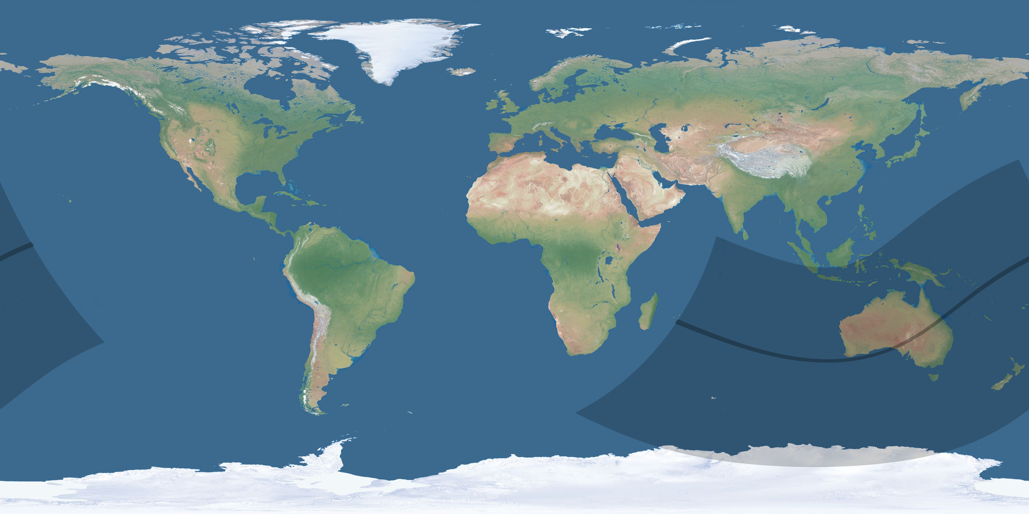 Map of the umbra and penumbra path of the solar eclipse of 01/11/1861
