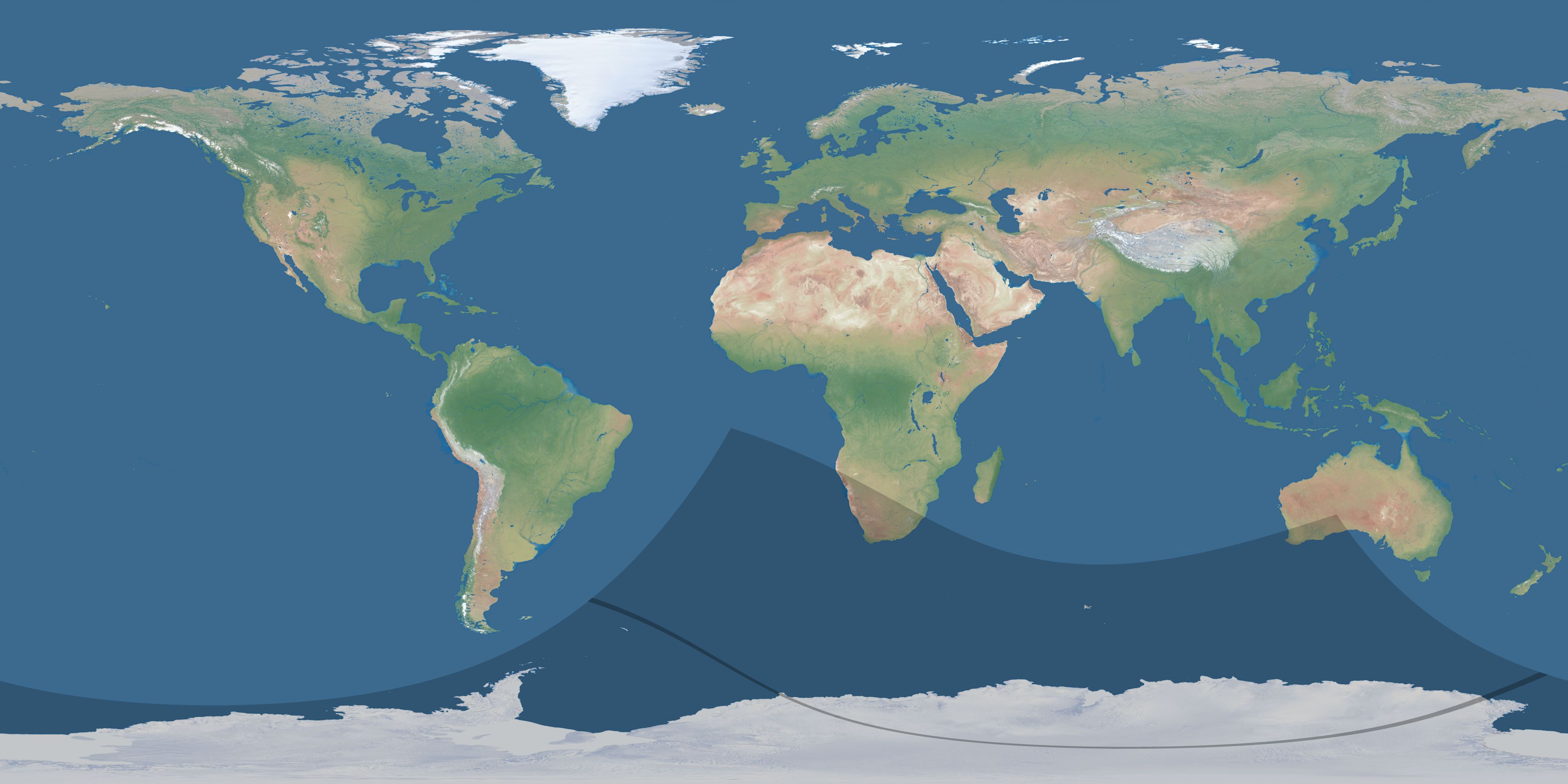 Map of the umbra and penumbra path of the solar eclipse of 11/11/1863