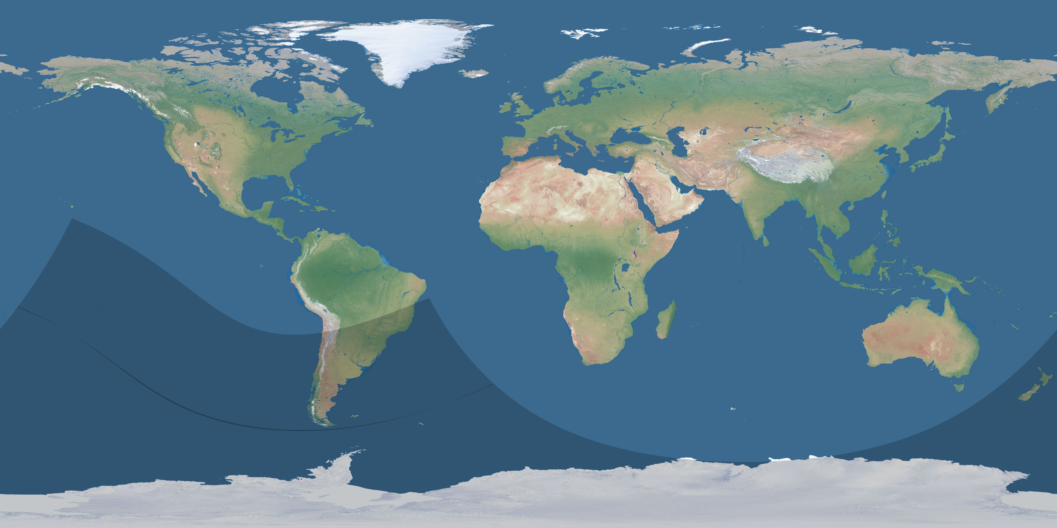 Map of the umbra and penumbra path of the solar eclipse of 11/30/1872