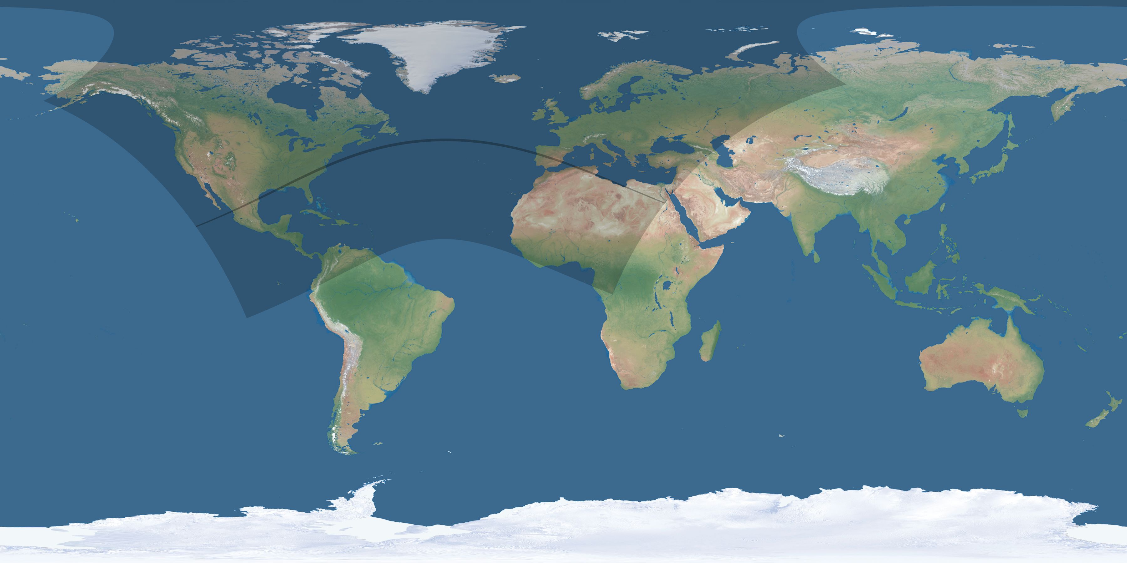 Map of the umbra and penumbra path of the solar eclipse of 05/28/1900