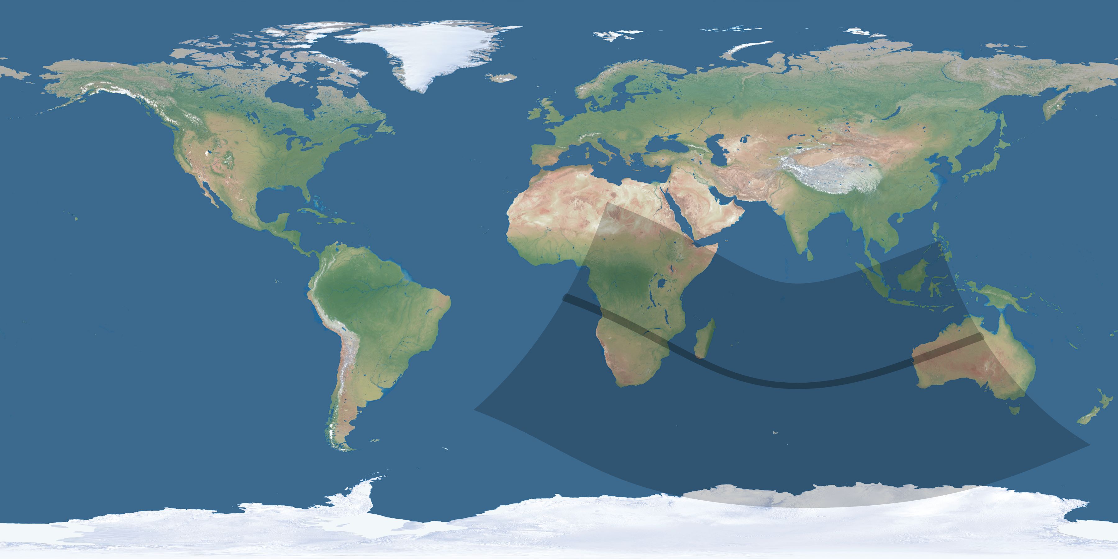Map of the umbra and penumbra path of the solar eclipse of 11/22/1900