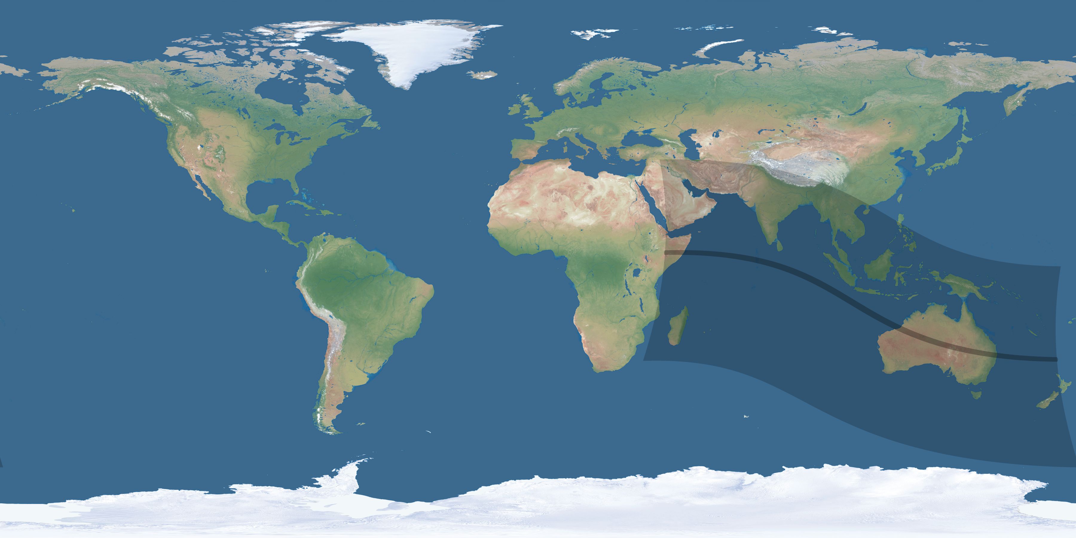 Map of the umbra and penumbra path of the solar eclipse of 09/21/1922