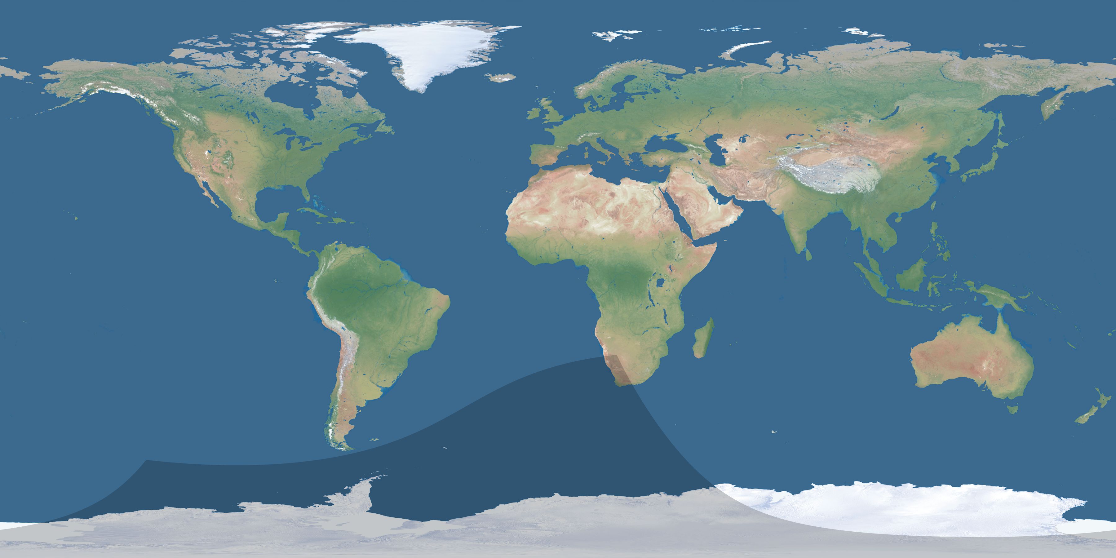 Map of the umbra and penumbra path of the solar eclipse of 03/05/1924