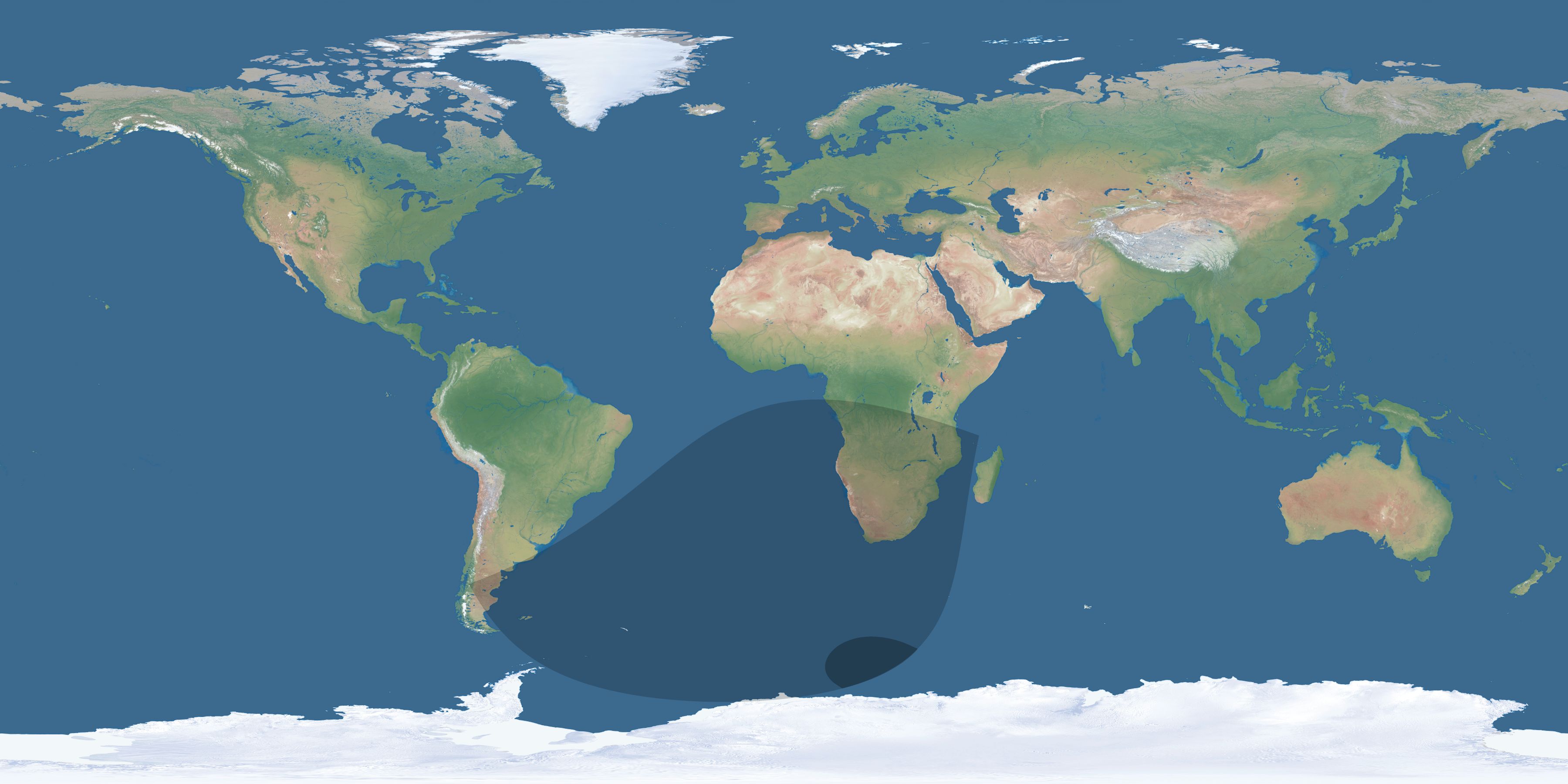 Map of the umbra and penumbra path of the solar eclipse of 05/19/1928