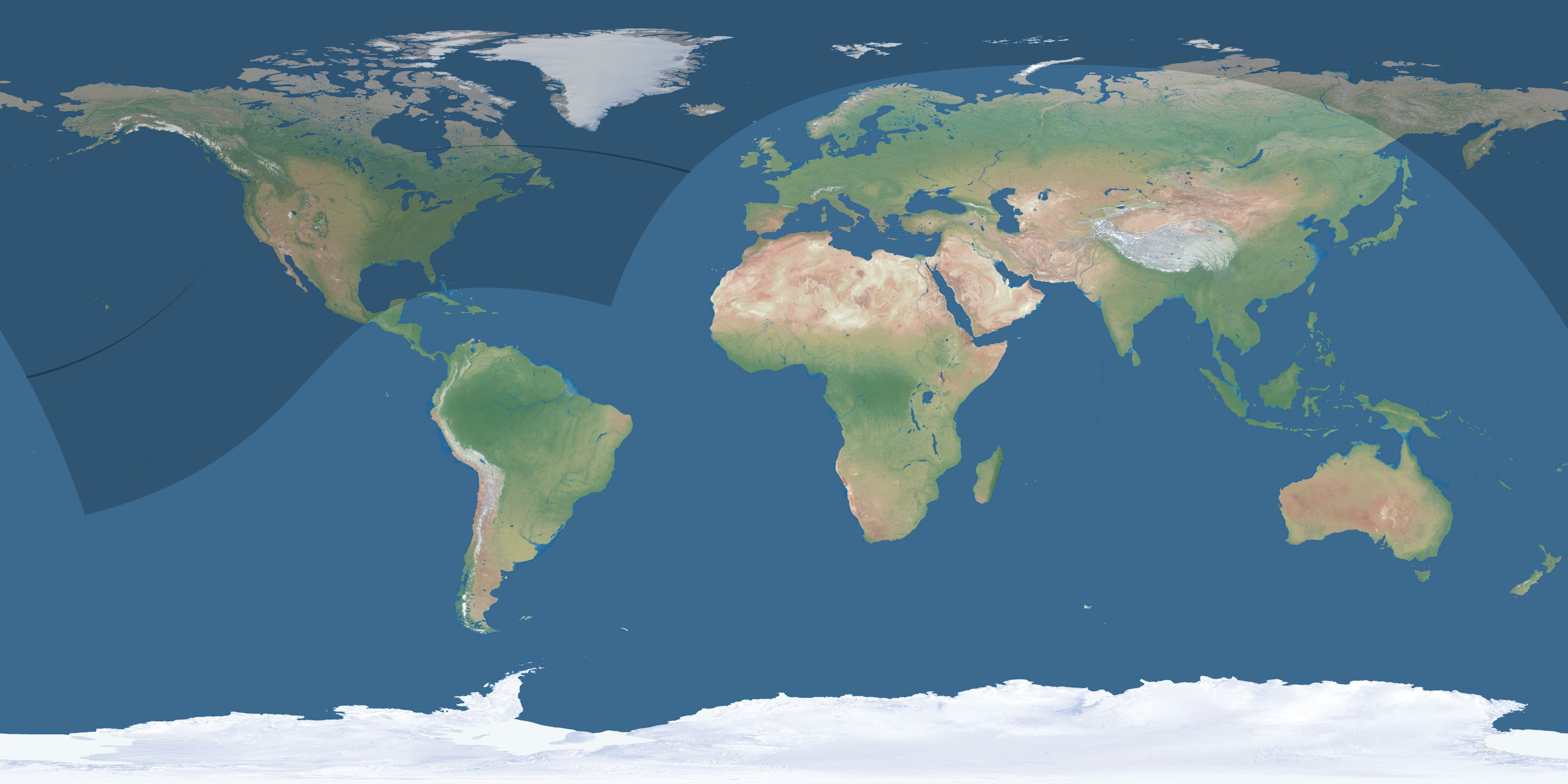 Map of the umbra and penumbra path of the solar eclipse of 04/28/1930