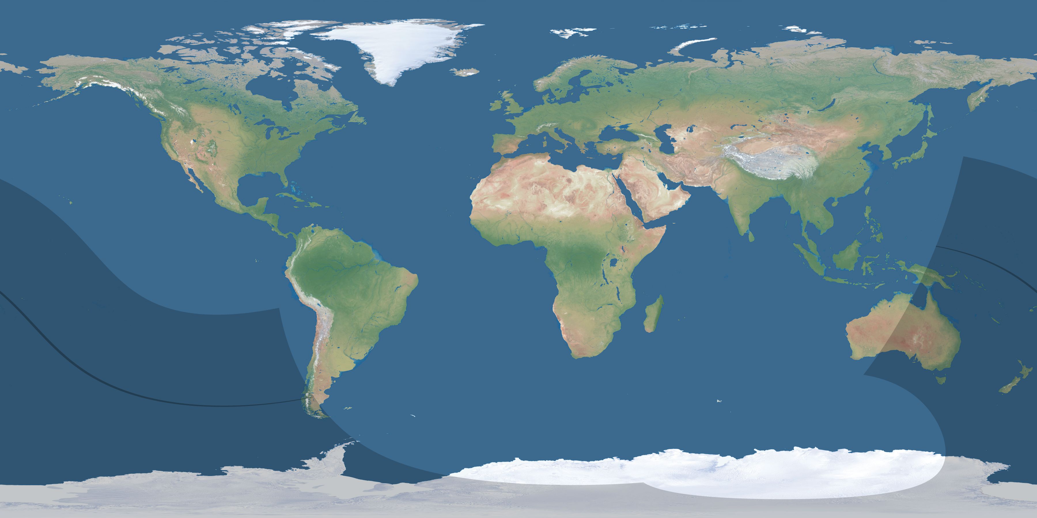 Map of the umbra and penumbra path of the solar eclipse of 10/21/1930