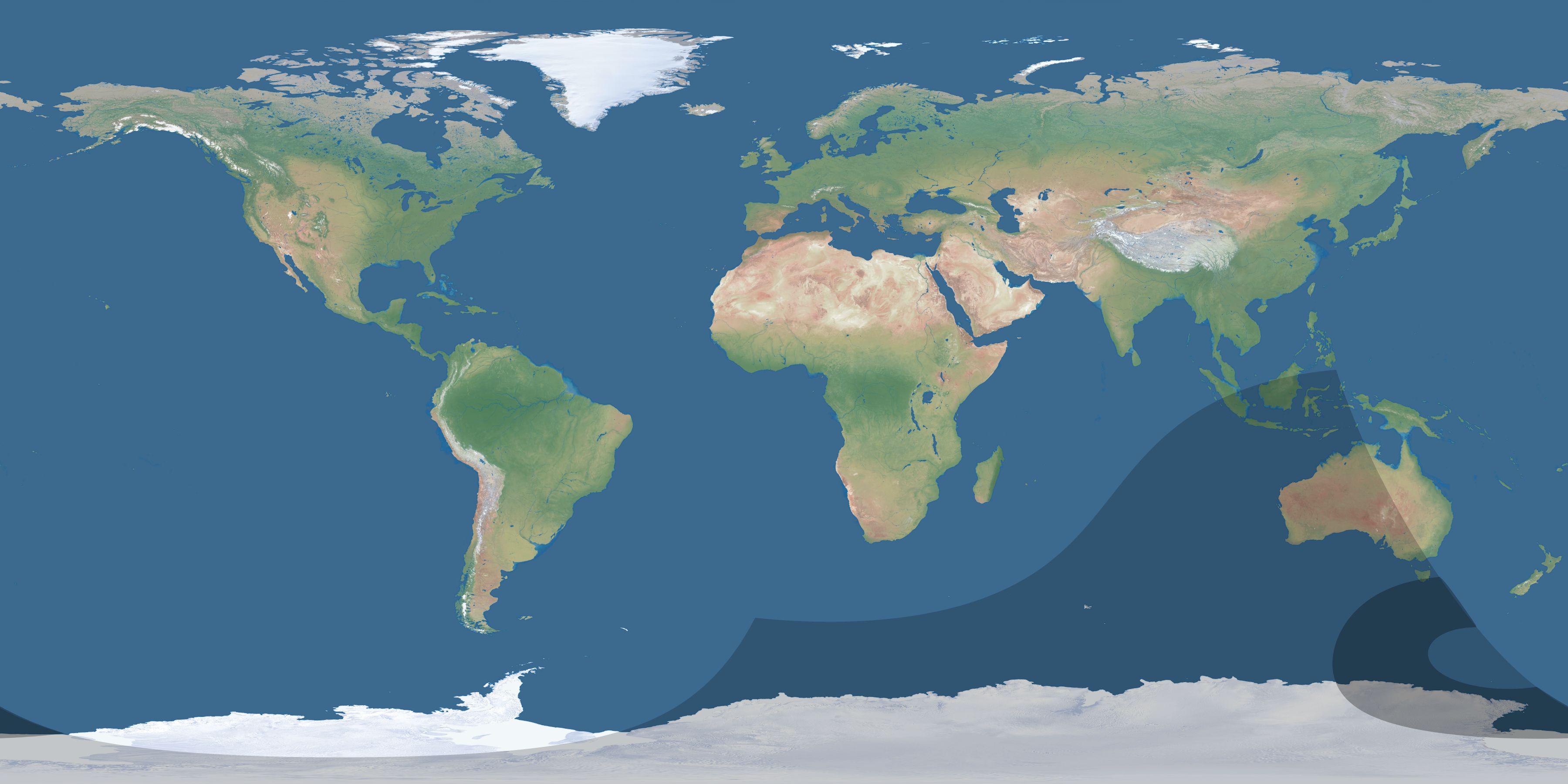 Map of the umbra and penumbra path of the solar eclipse of 03/07/1932