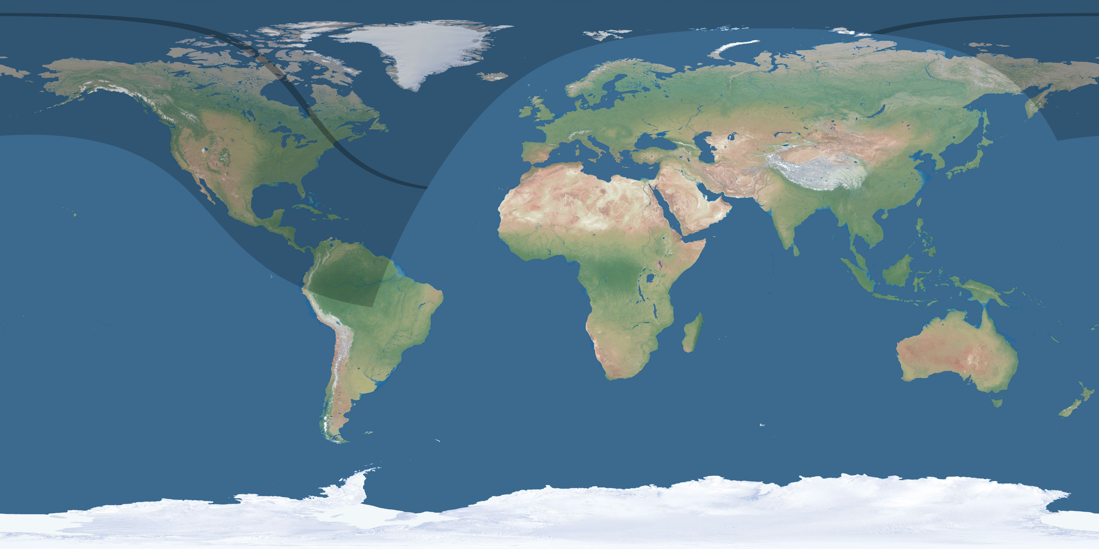 Map of the umbra and penumbra path of the solar eclipse of 08/31/1932