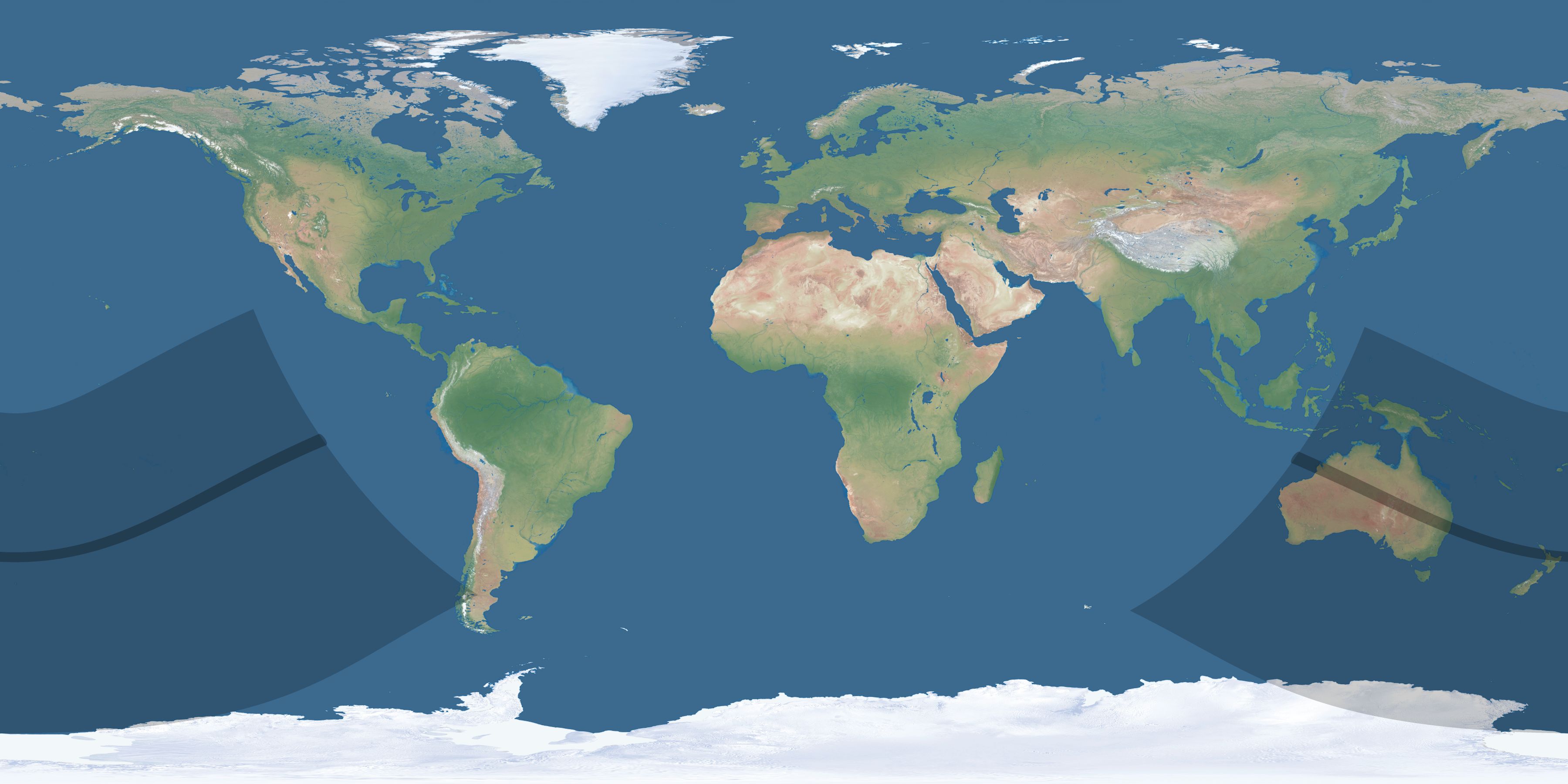 Map of the umbra and penumbra path of the solar eclipse of 12/13/1936