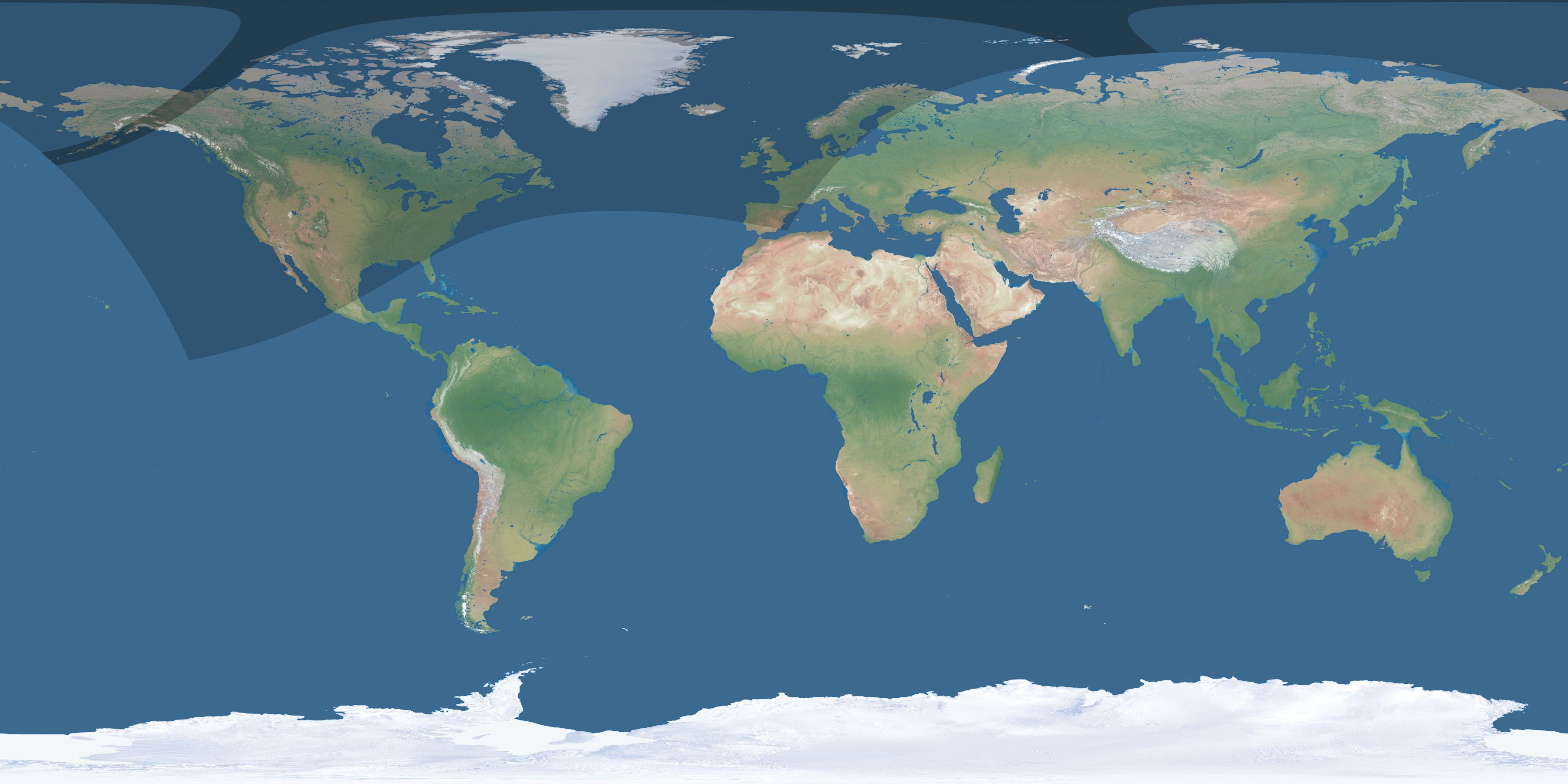Map of the umbra and penumbra path of the solar eclipse of 04/19/1939