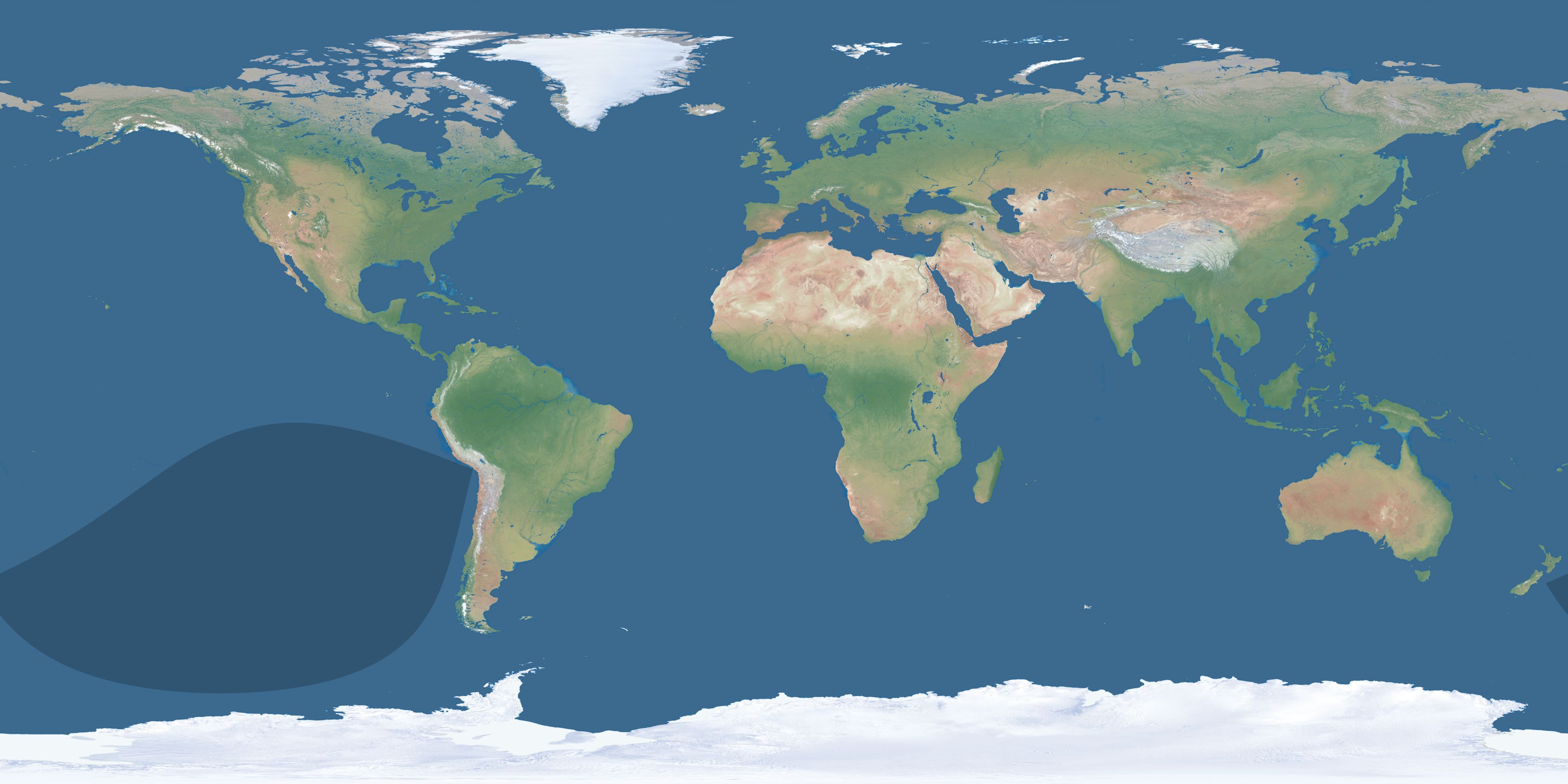 Map of the umbra and penumbra path of the solar eclipse of 05/30/1946