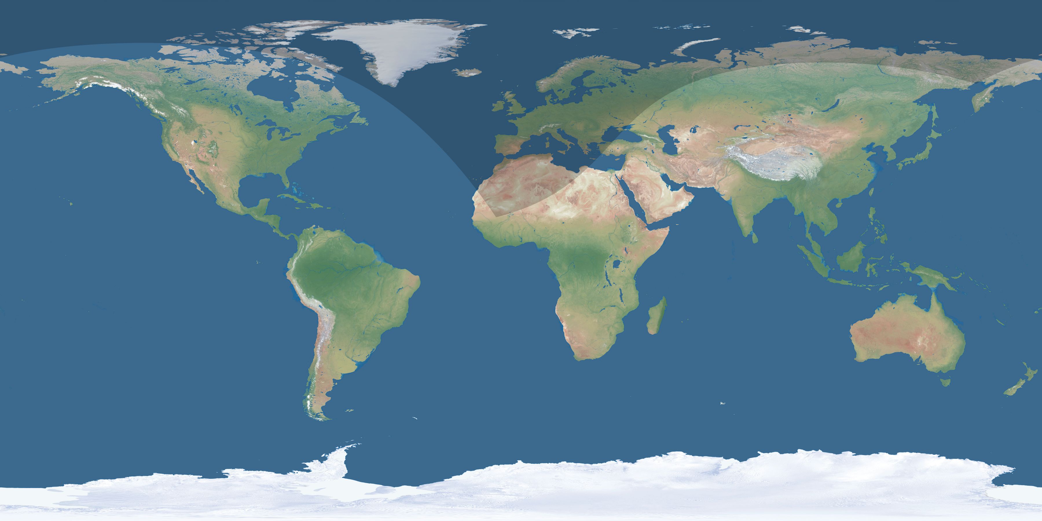 Map of the umbra and penumbra path of the solar eclipse of 04/28/1949