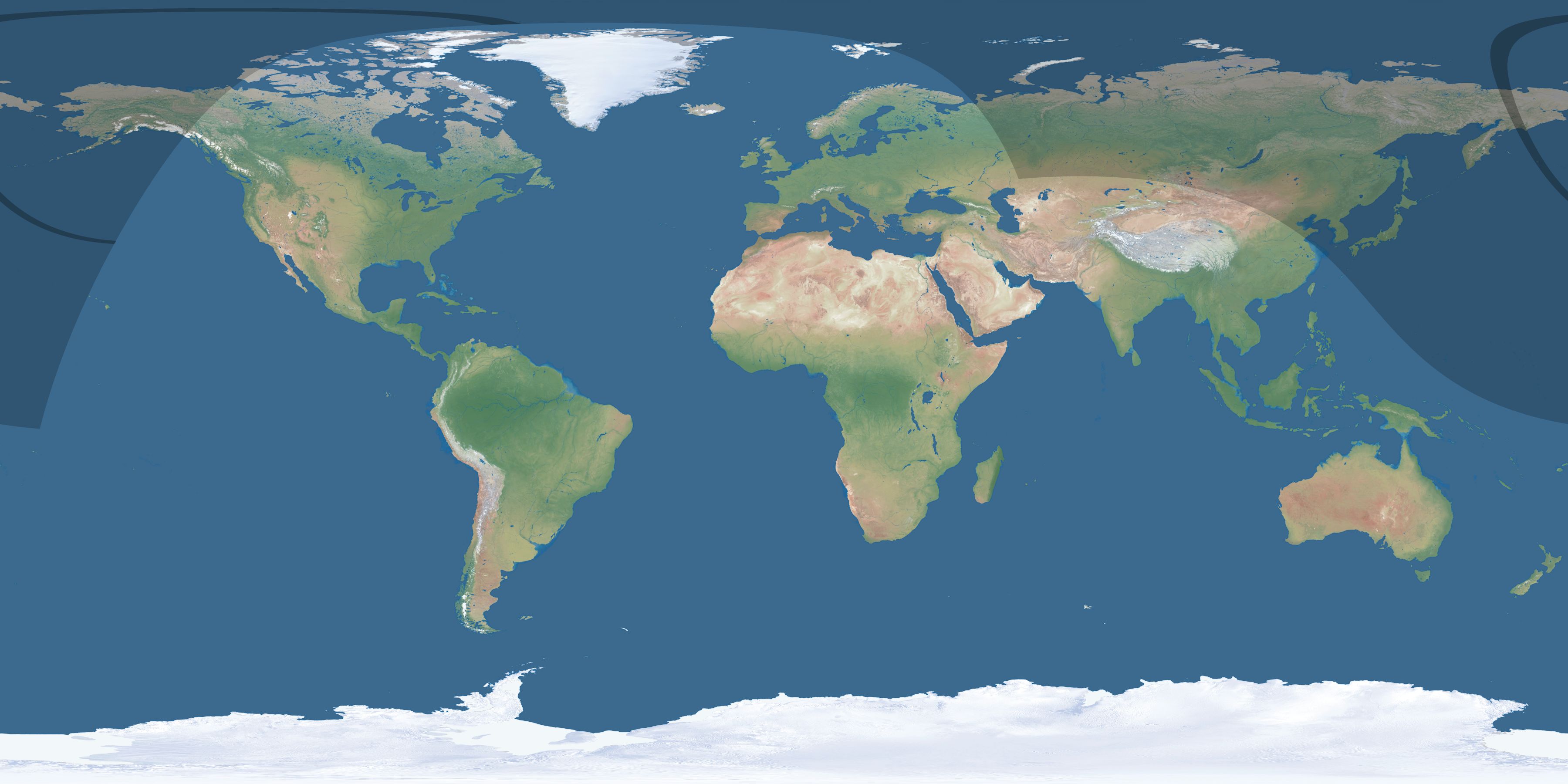 Map of the umbra and penumbra path of the solar eclipse of 09/12/1950