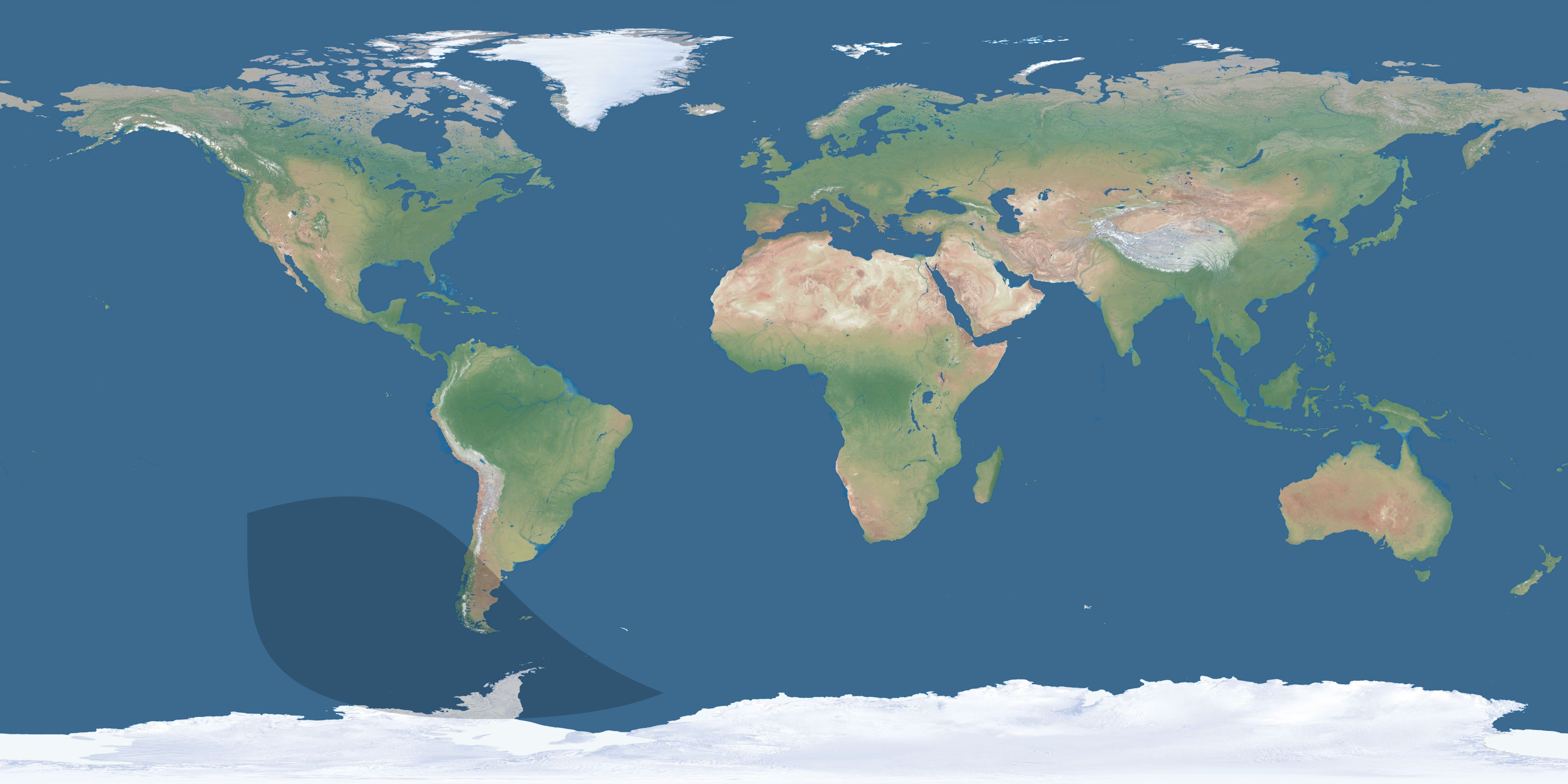 Map of the umbra and penumbra path of the solar eclipse of 08/09/1953