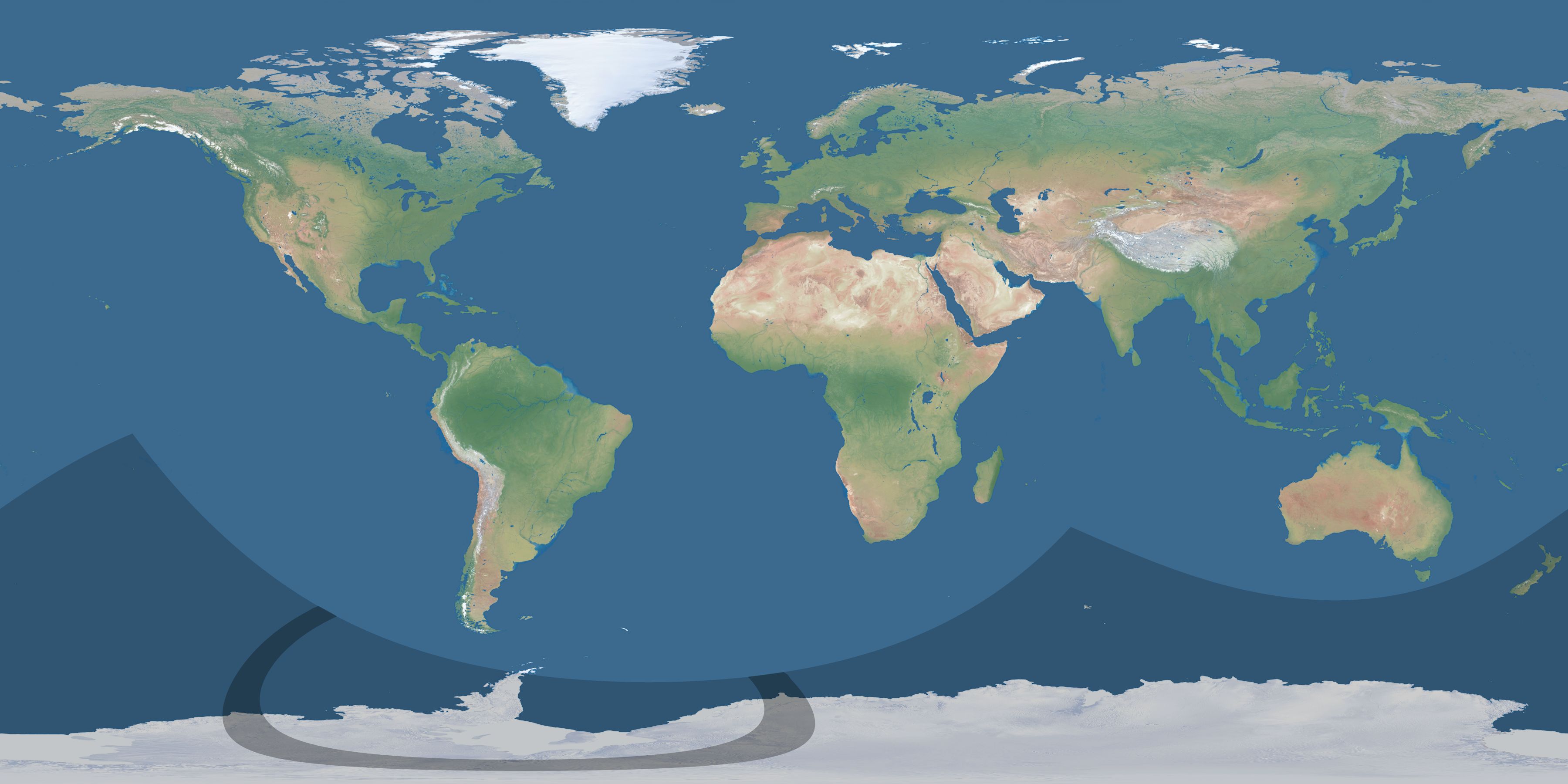 Map of the umbra and penumbra path of the solar eclipse of 01/05/1954