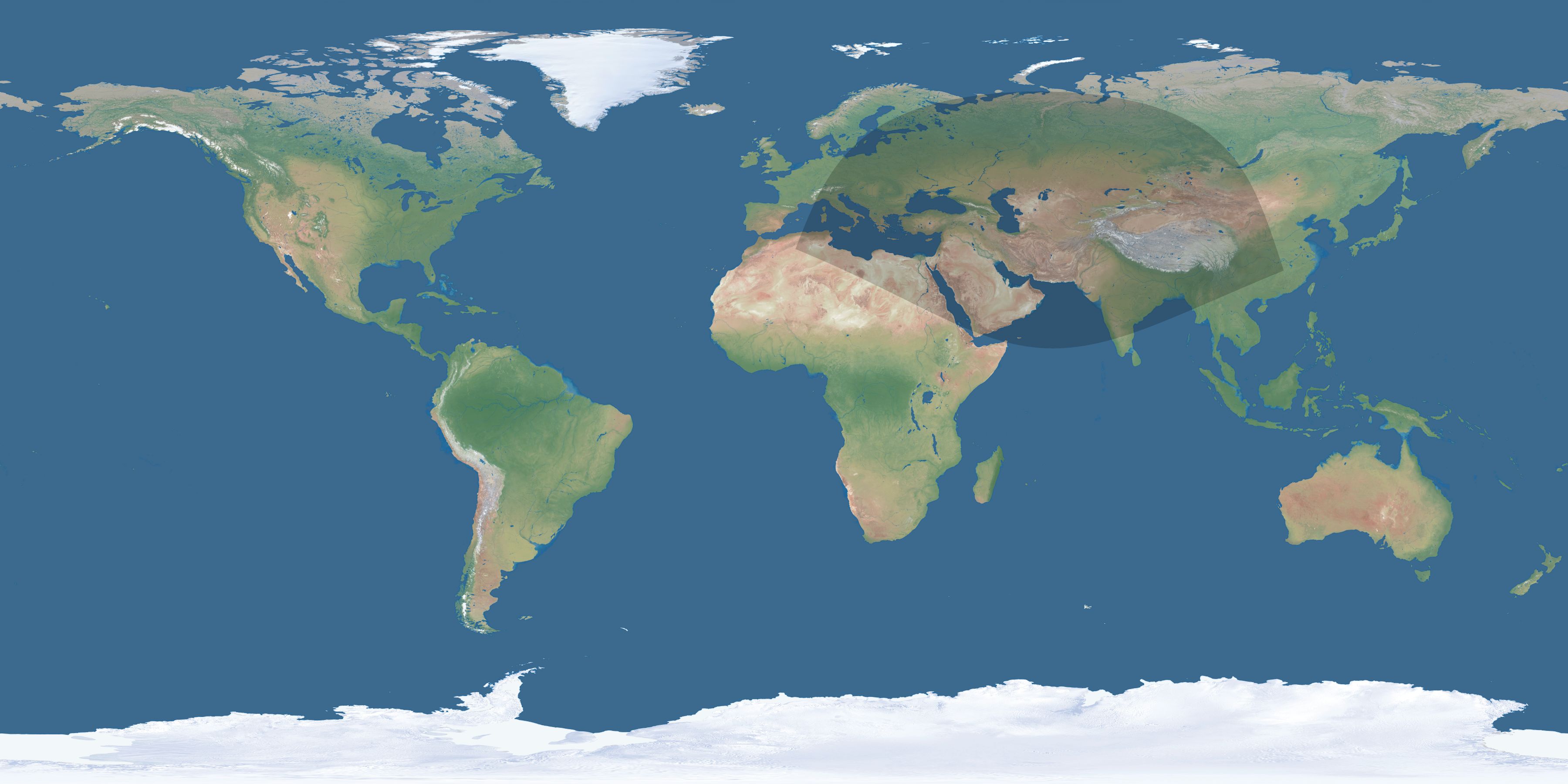 Map of the umbra and penumbra path of the solar eclipse of 12/02/1956