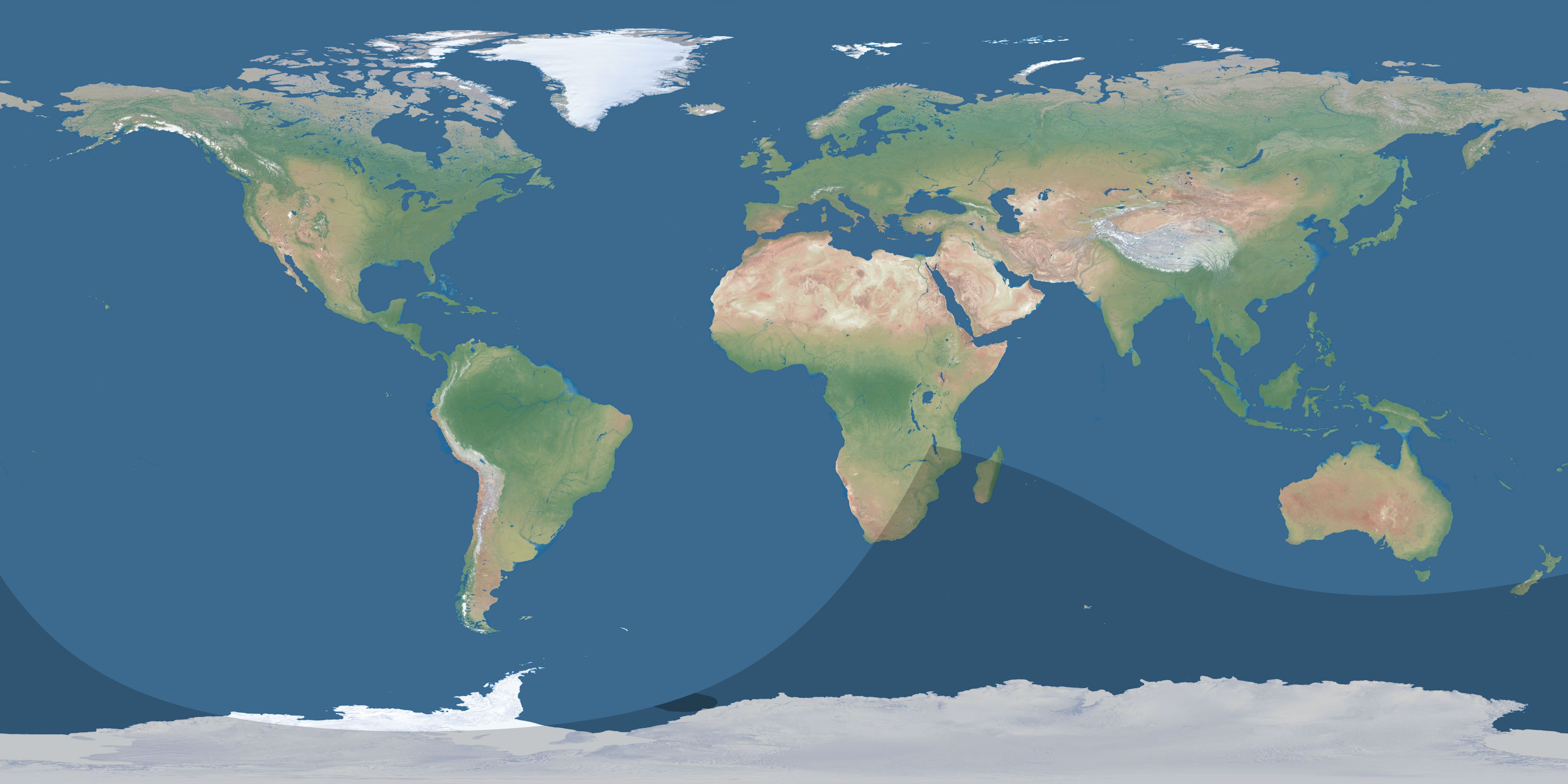 Map of the umbra and penumbra path of the solar eclipse of 10/23/1957