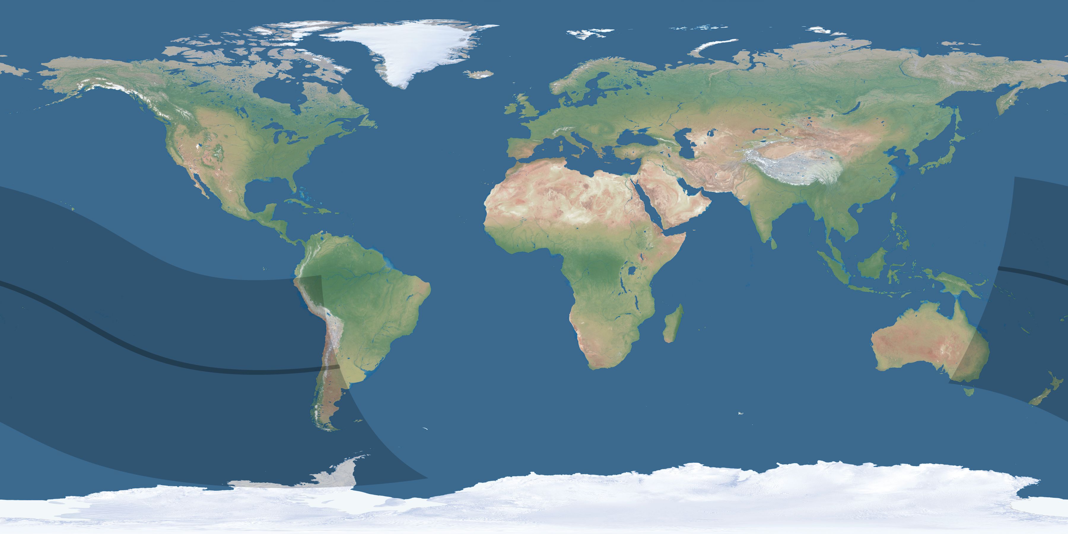 Map of the umbra and penumbra path of the solar eclipse of 10/12/1958