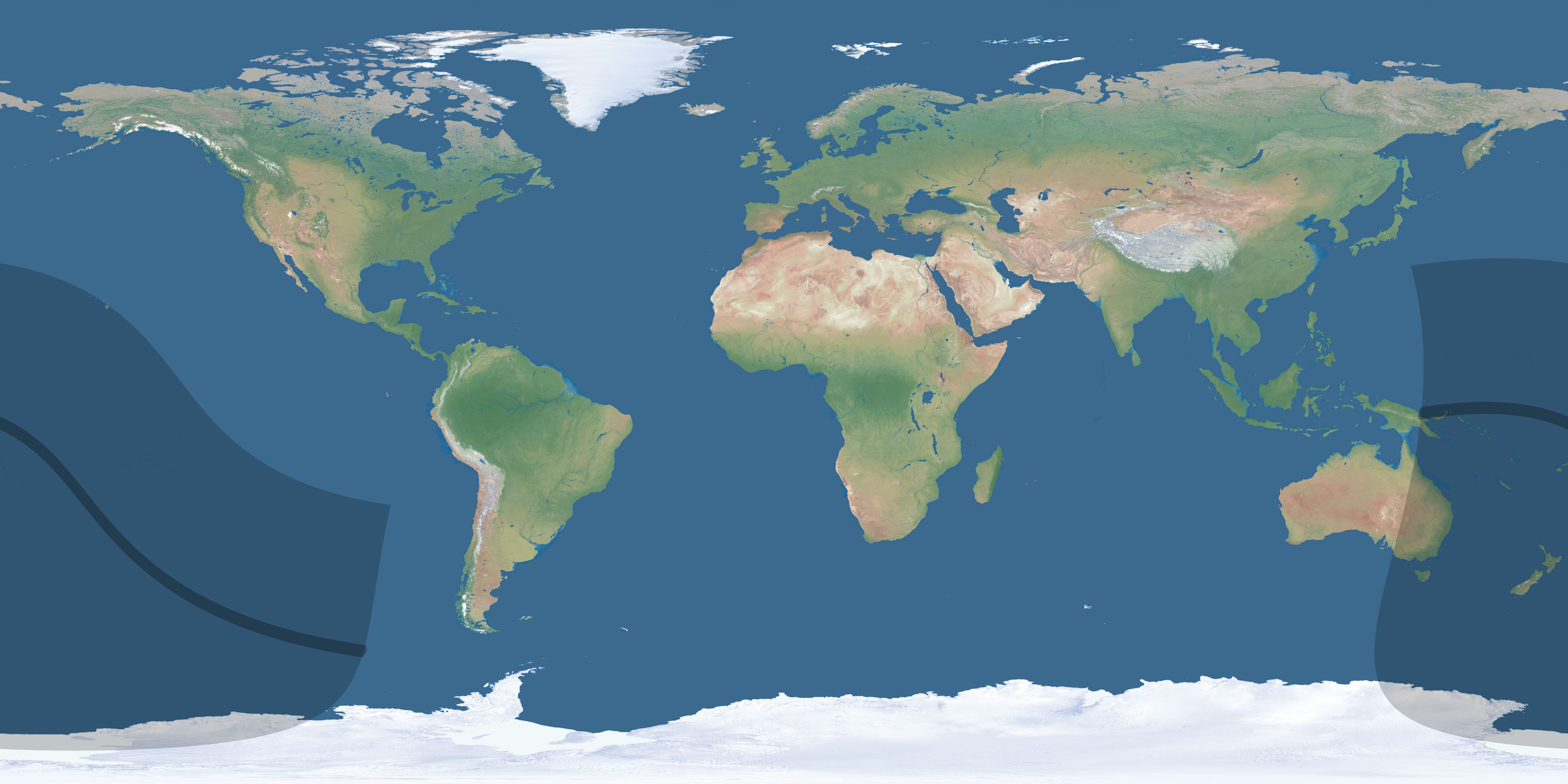 Map of the umbra and penumbra path of the solar eclipse of 08/31/1970