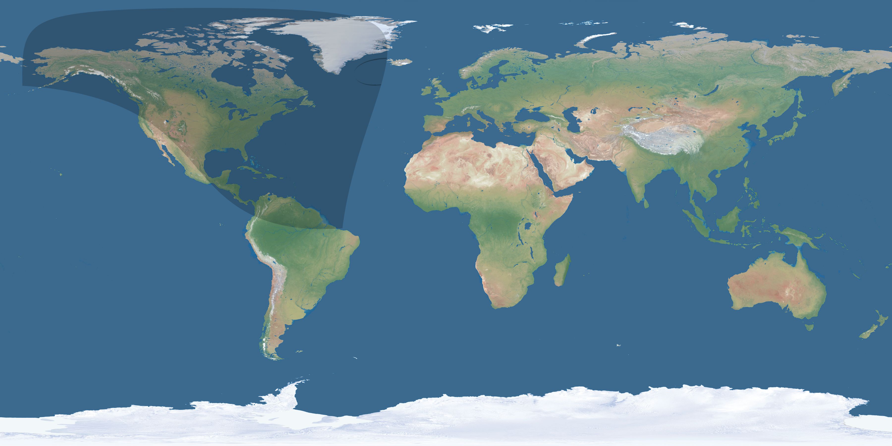 Map of the umbra and penumbra path of the solar eclipse of 10/03/1986