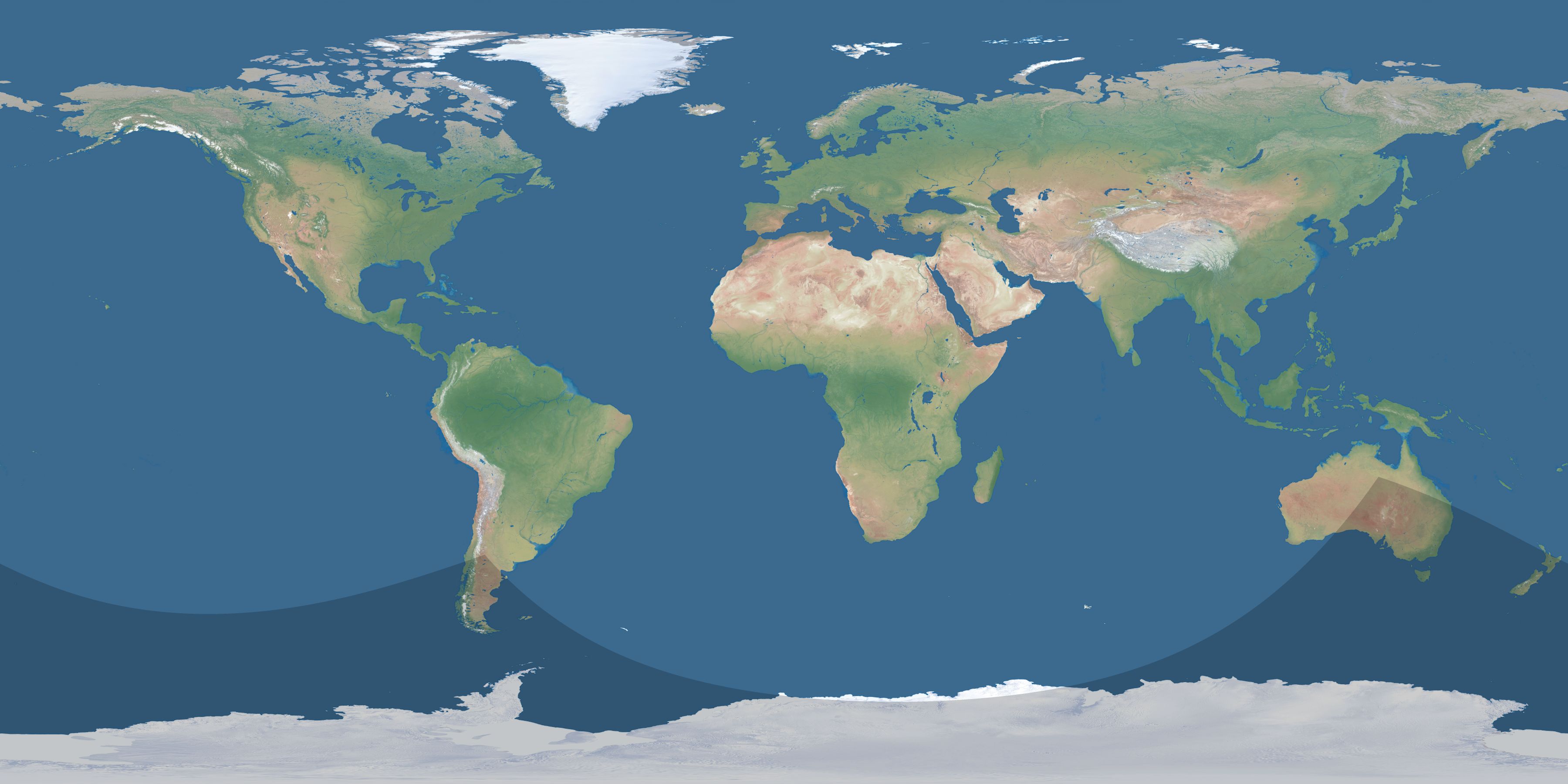 Map of the umbra and penumbra path of the solar eclipse of 11/13/1993