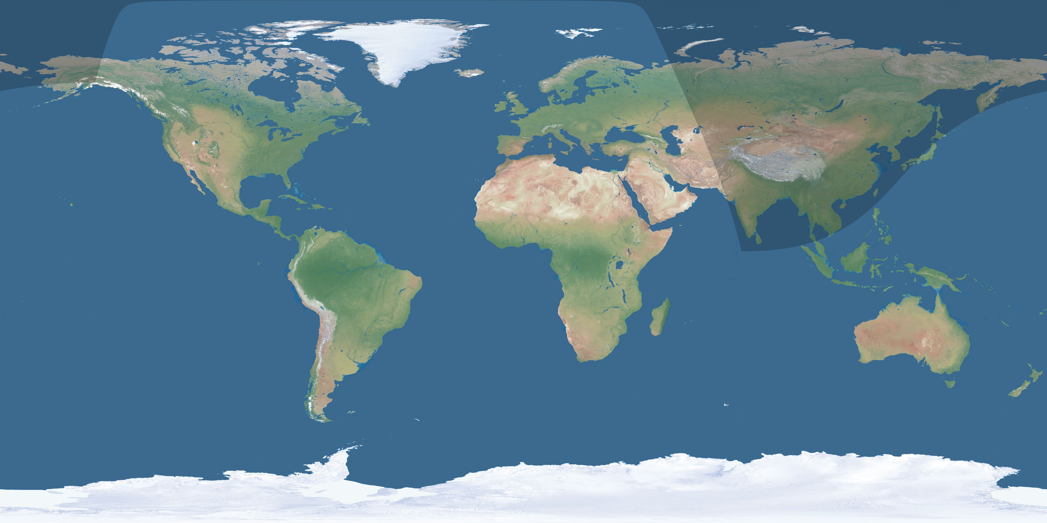 Map of the umbra and penumbra path of the solar eclipse of 03/19/2007
