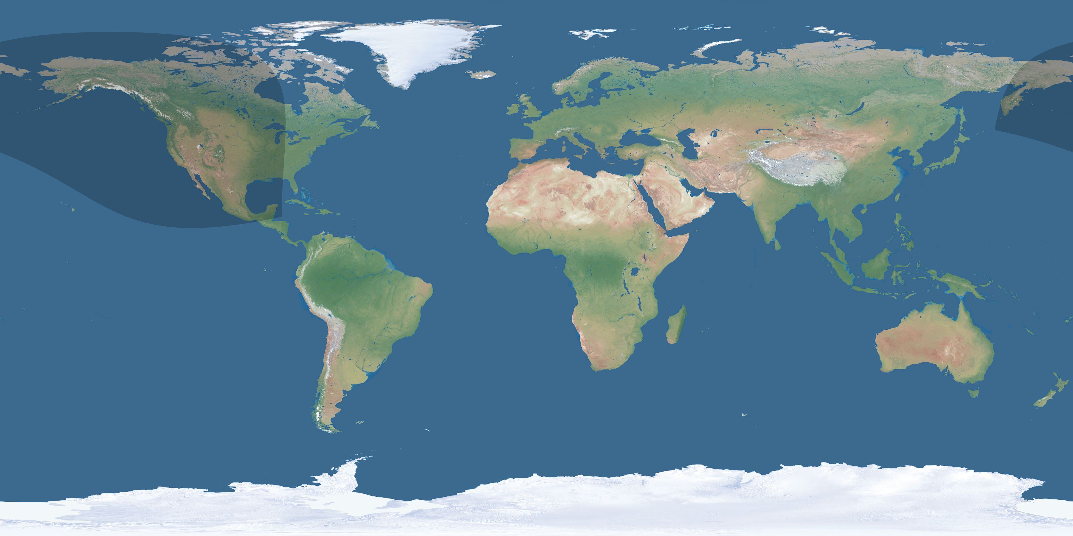 Map of the umbra and penumbra path of the solar eclipse of 10/23/2014