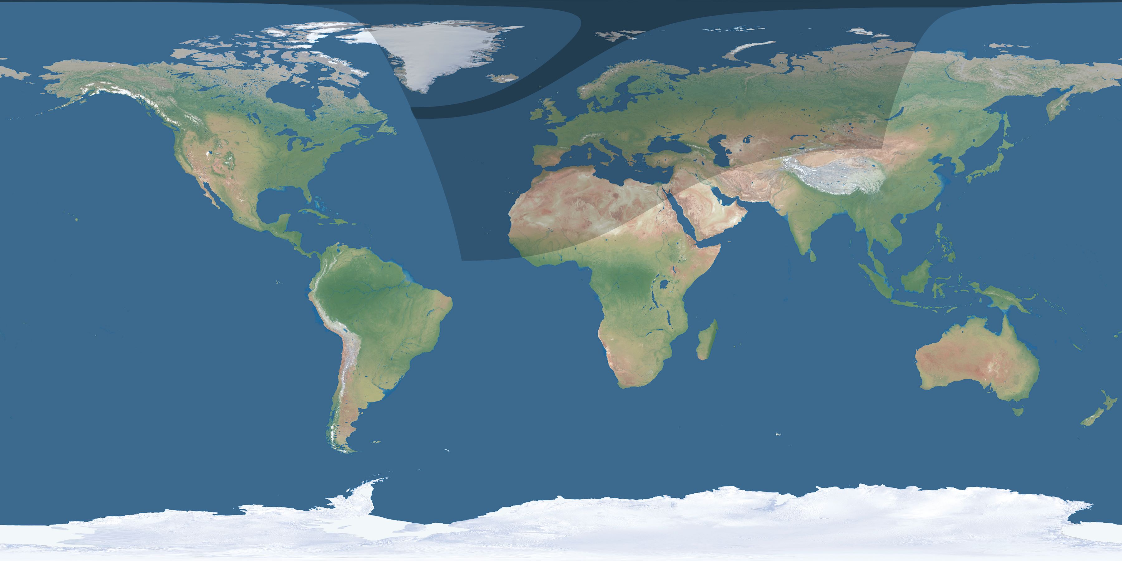 Map of the umbra and penumbra path of the solar eclipse of 03/20/2015