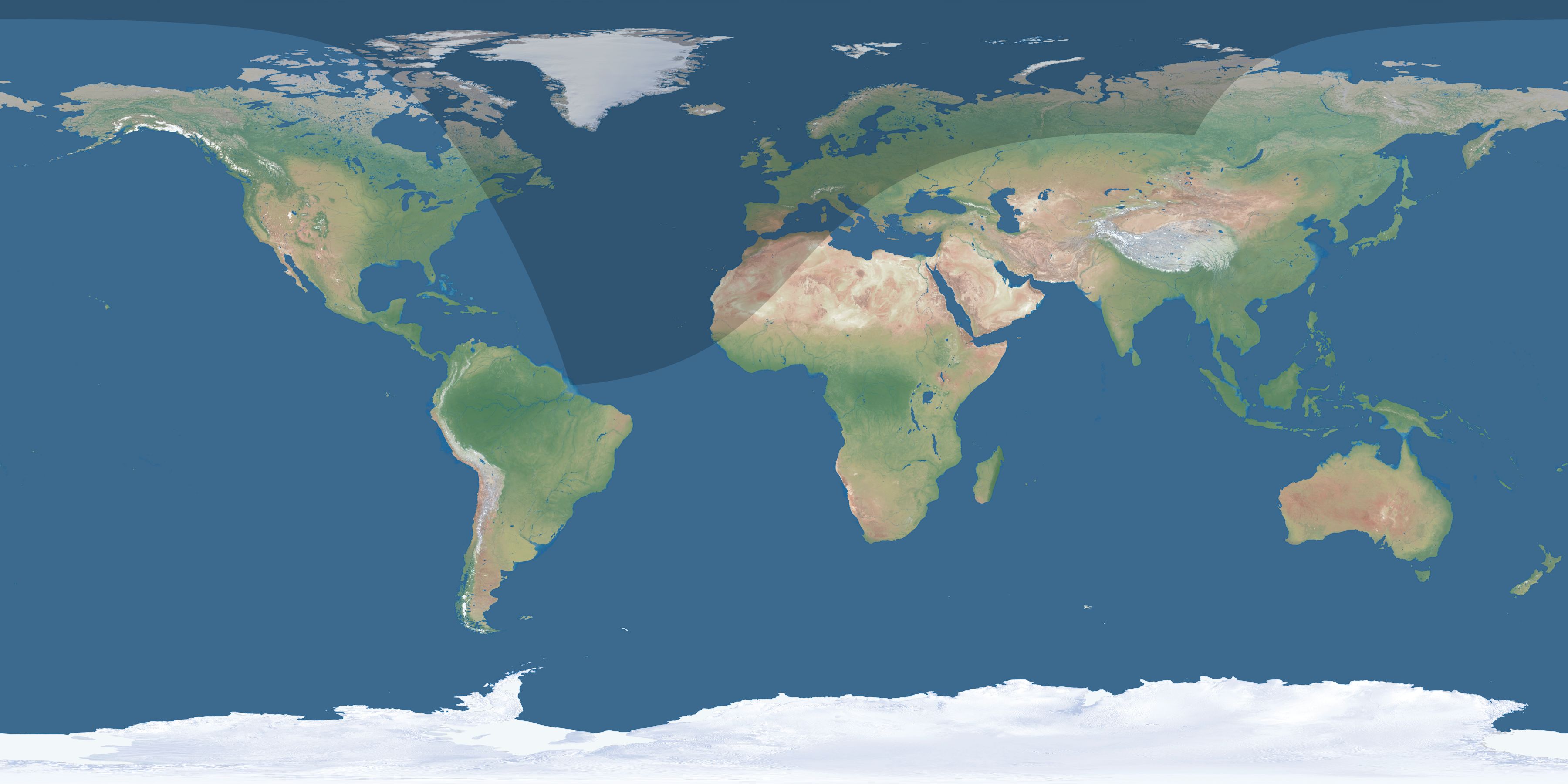 Map of the umbra and penumbra path of the solar eclipse of 03/29/2025