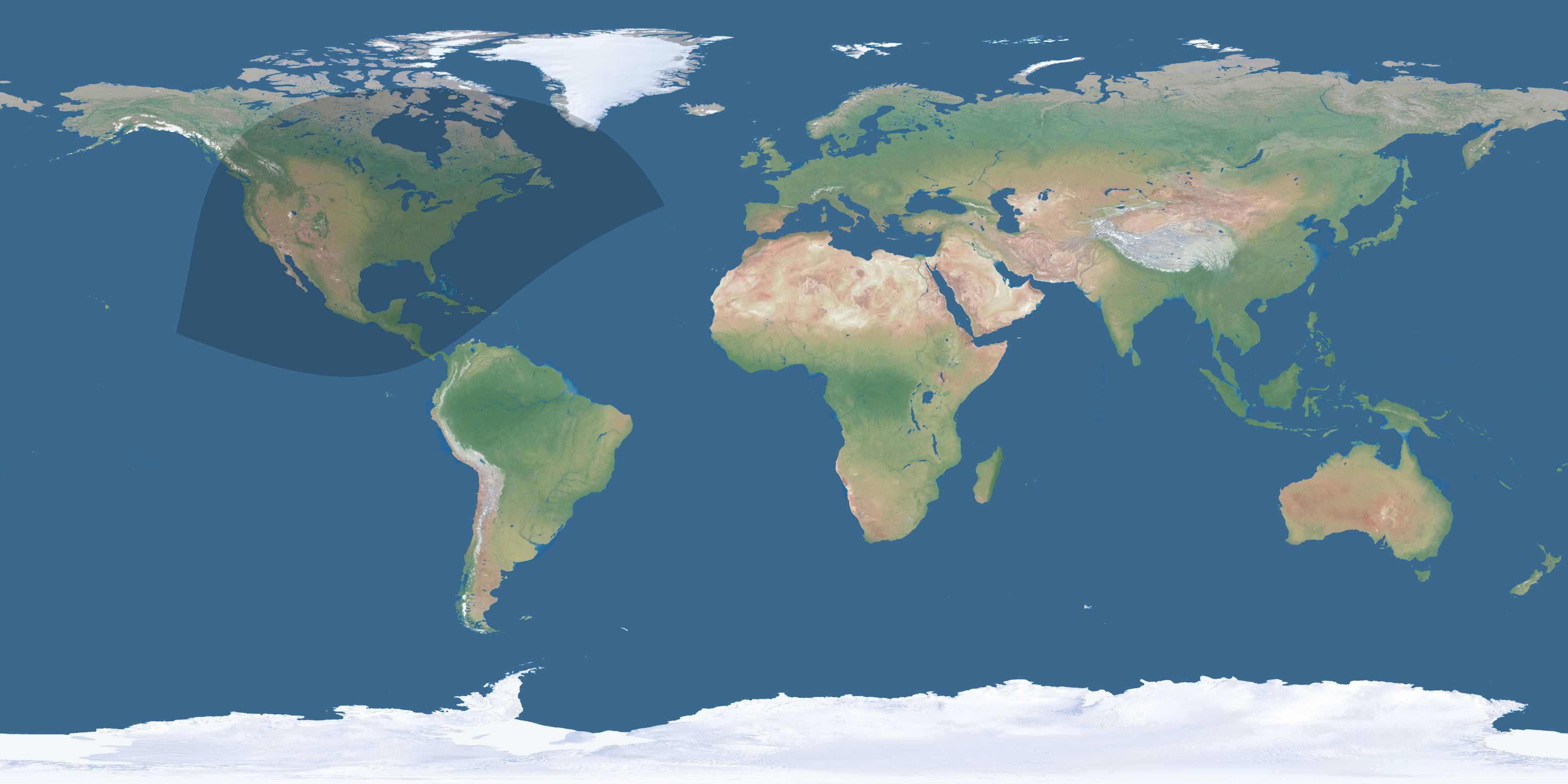 Map of the umbra and penumbra path of the solar eclipse of 01/14/2029