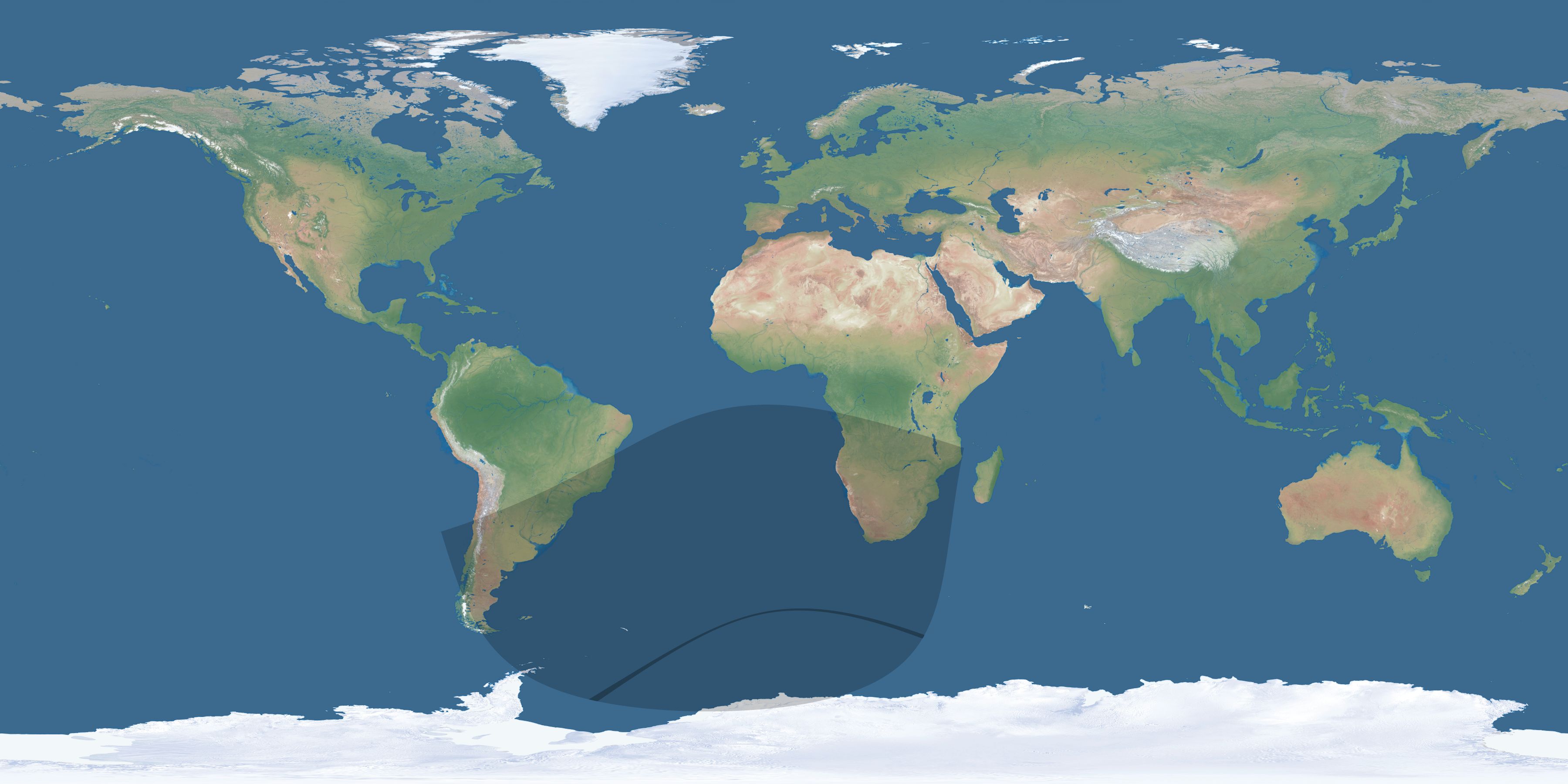 Map of the umbra and penumbra path of the solar eclipse of 05/09/2032