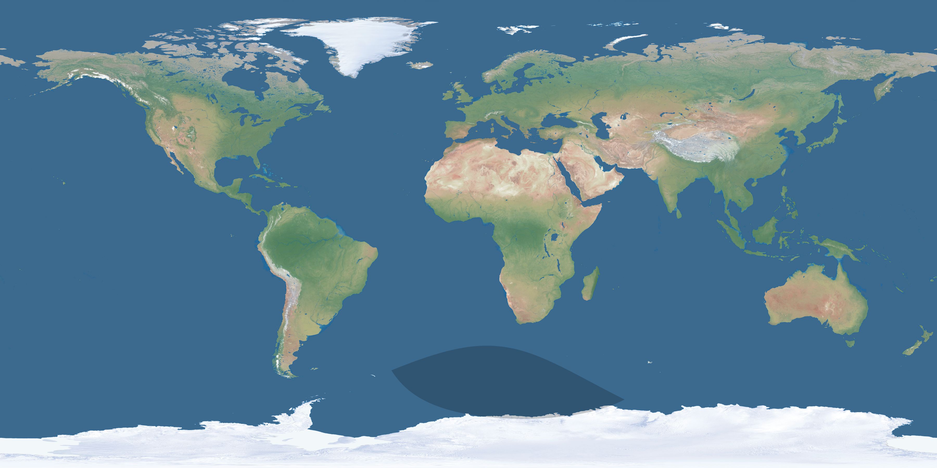 Map of the umbra and penumbra path of the solar eclipse of 07/23/2036