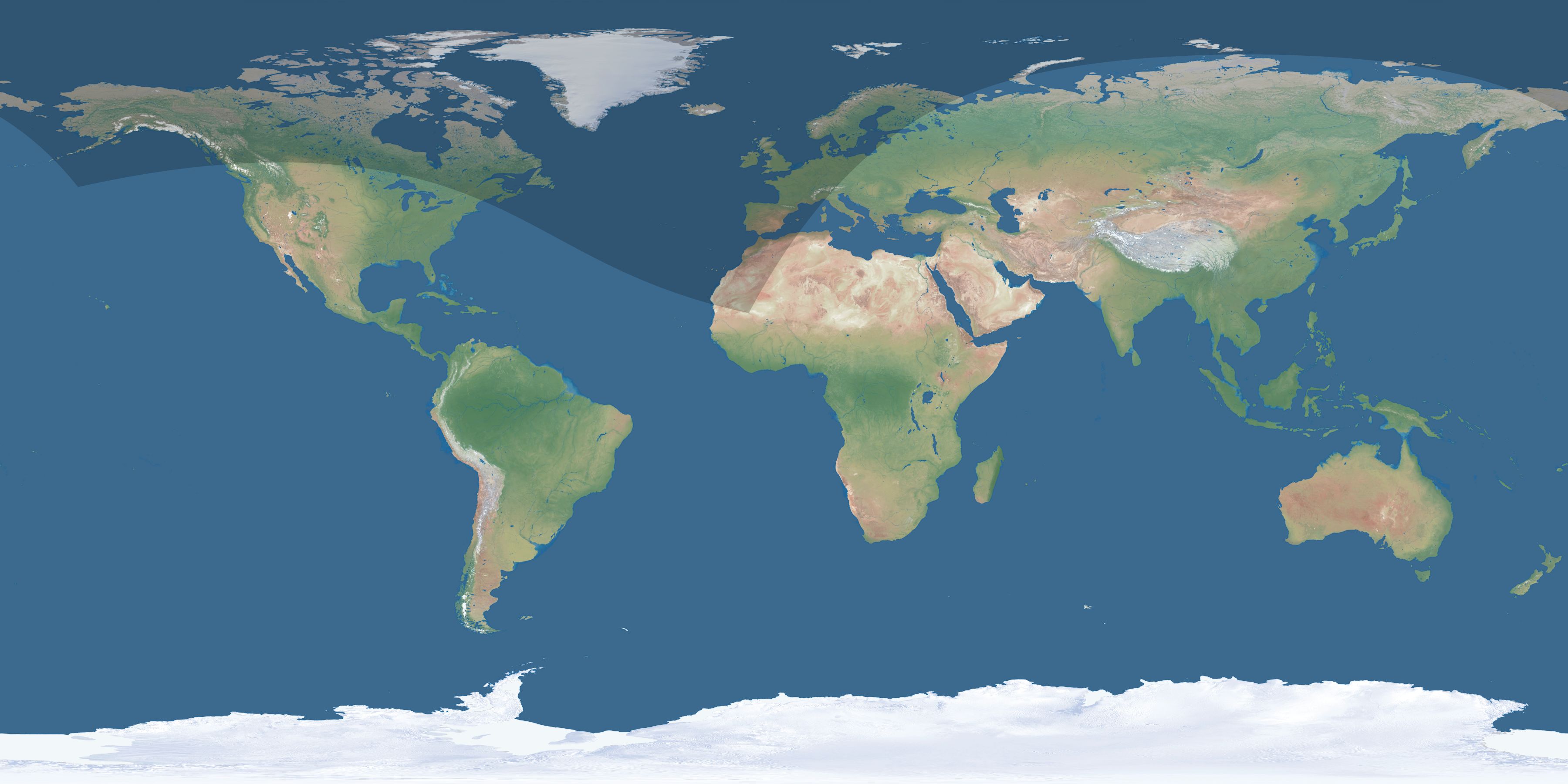 Map of the umbra and penumbra path of the solar eclipse of 08/21/2036