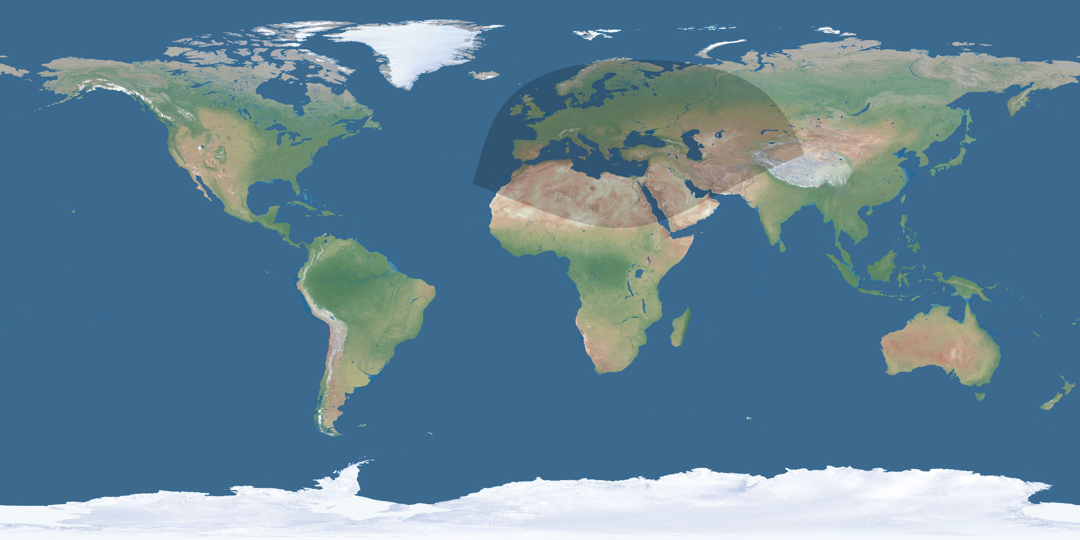Map of the umbra and penumbra path of the solar eclipse of 01/16/2037